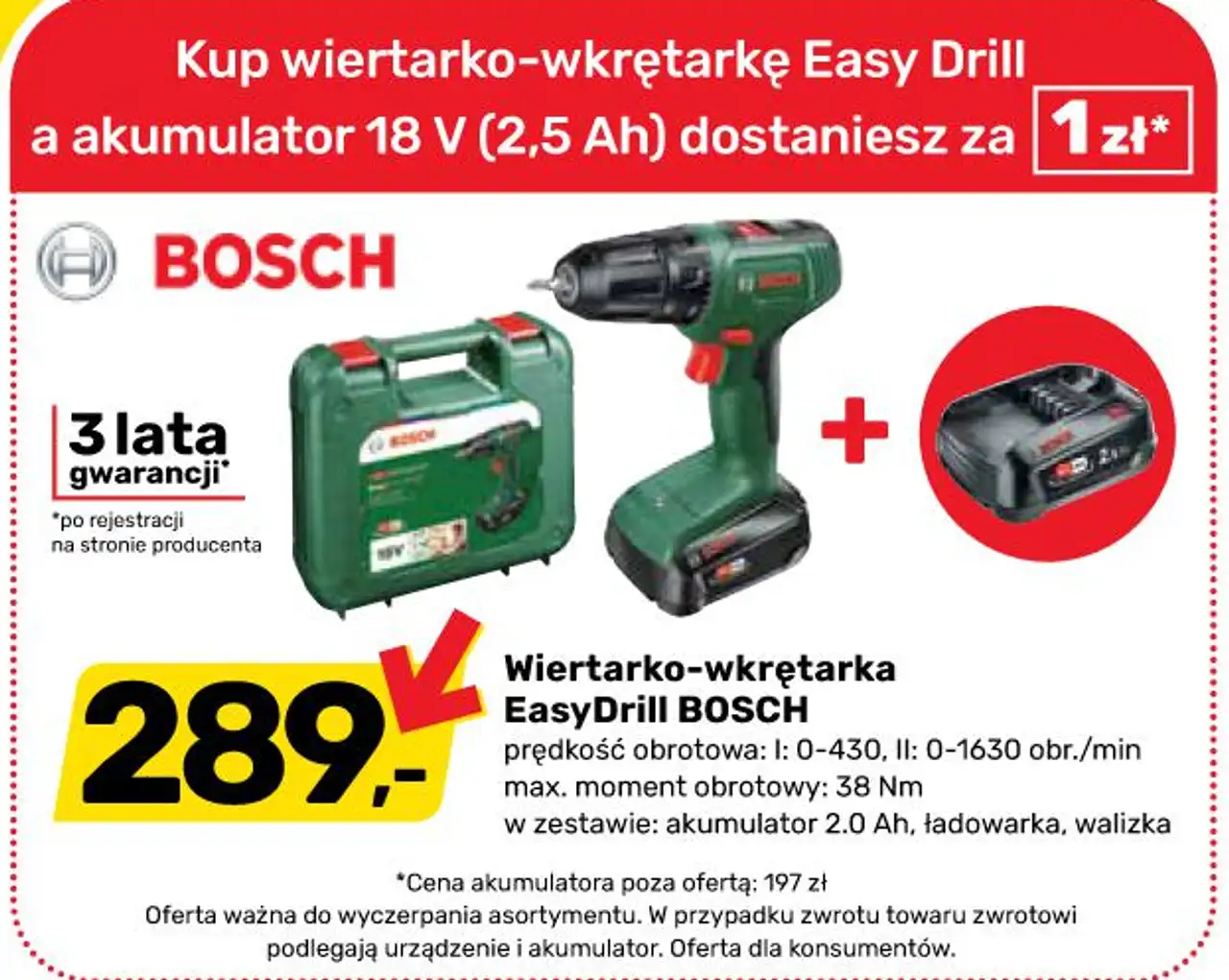 Wiertarko-wkrętarka EasyDrill BOSCH