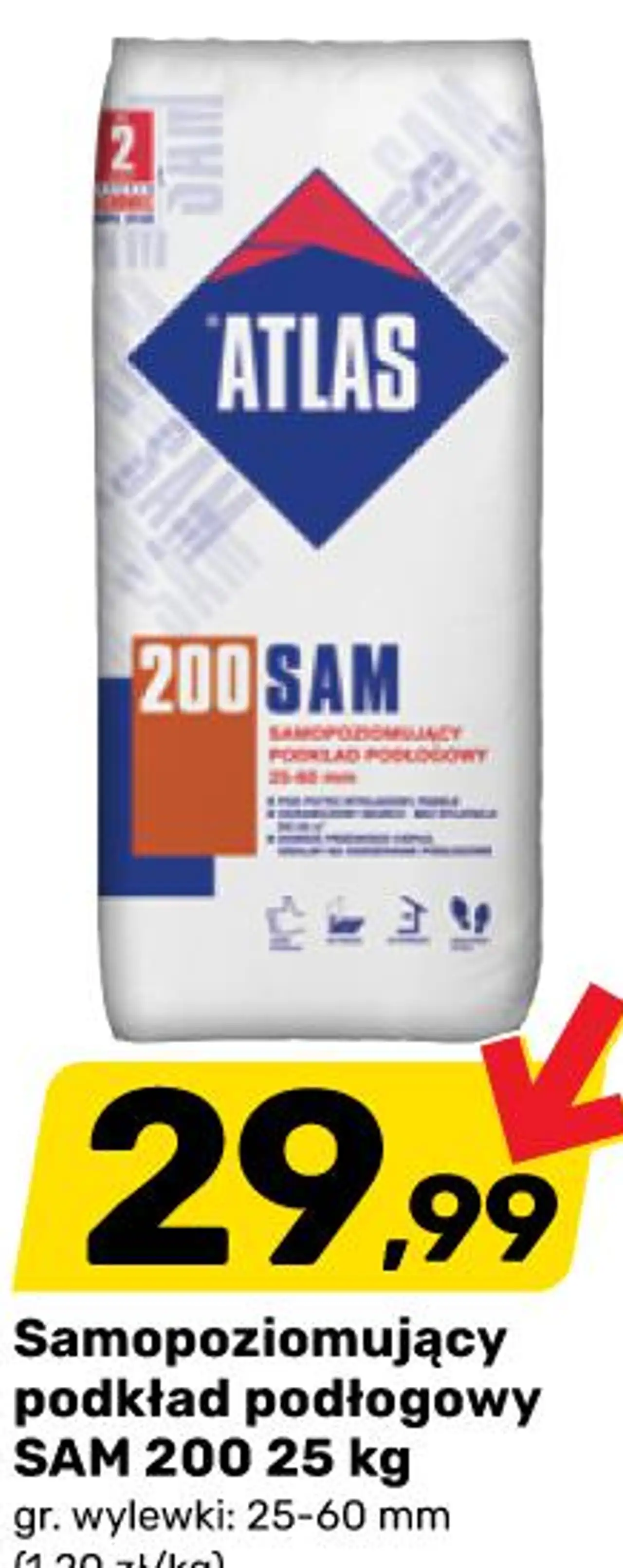 Samopoziomujący podkład podłogowy SAM 200 25 kg ATLAS