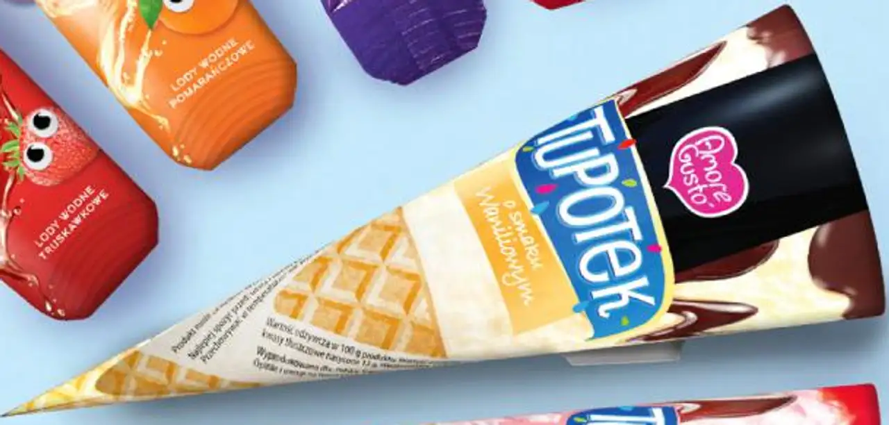 Lód rożek Tupotek Amore Gusto o smaku waniliowym