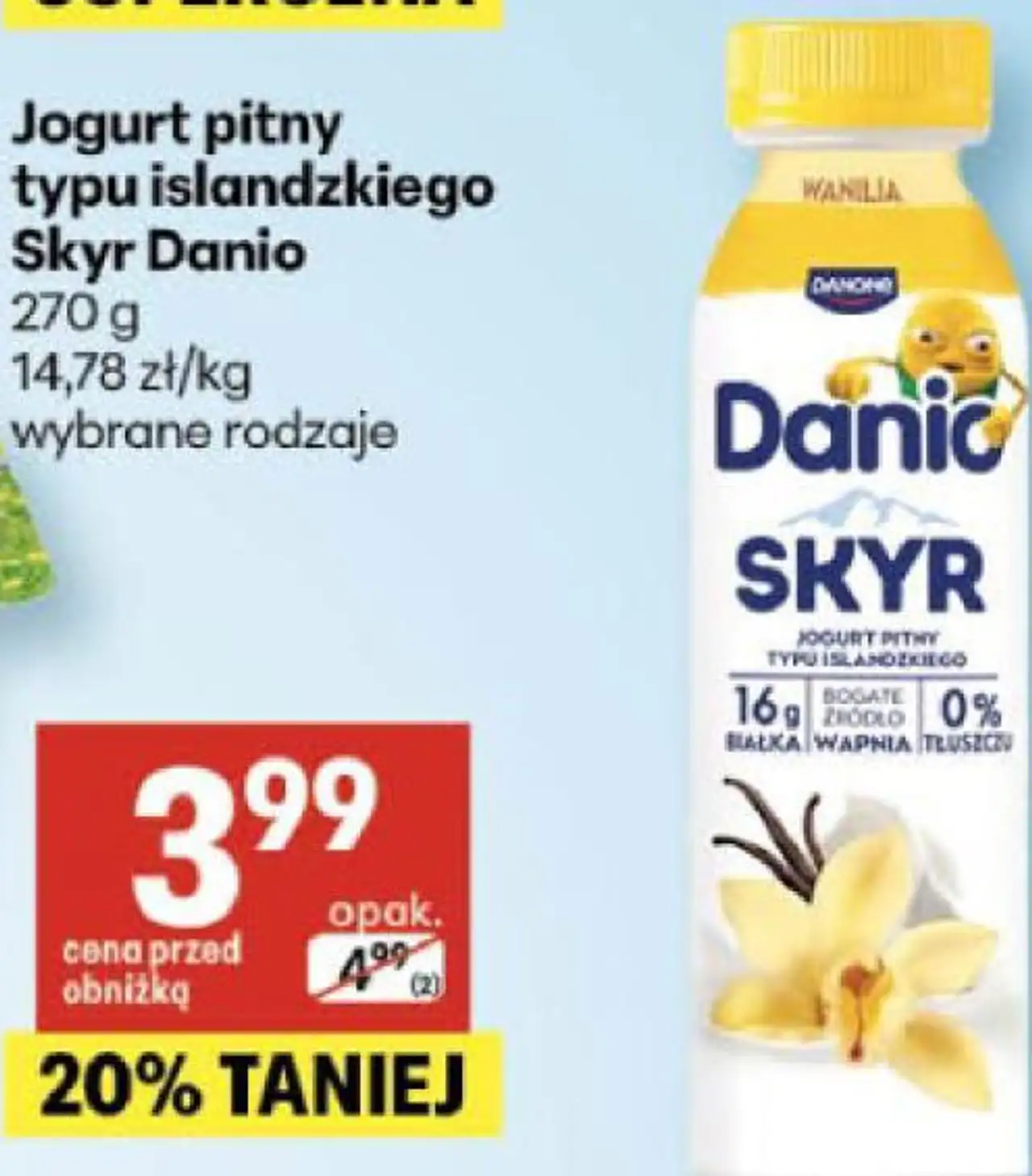 Jogurt pitny typu islandzkiego Skyr Danio
