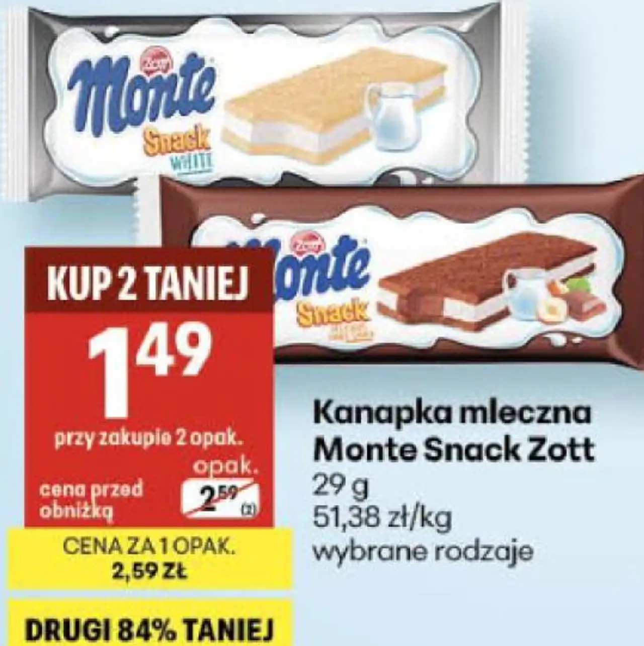 Kanapka mleczna Monte Snack Zott