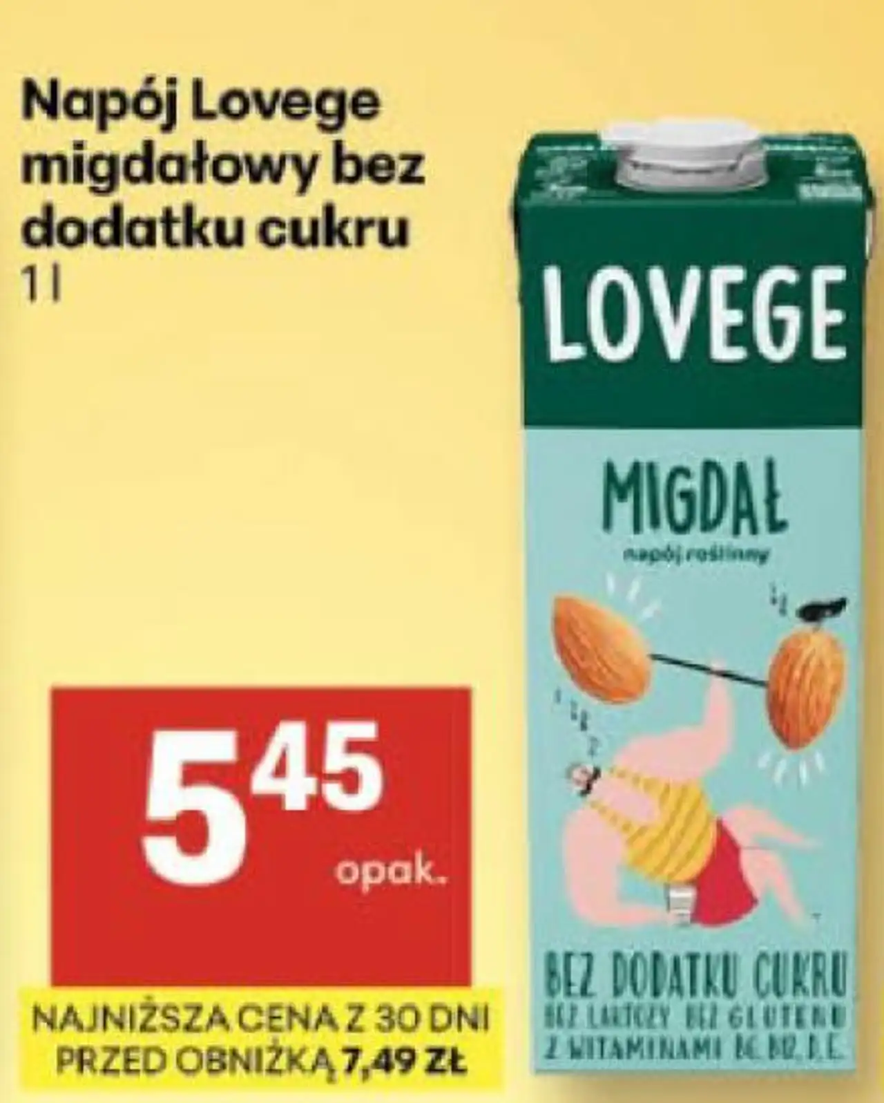 Napój Lovege migdałowy bez dodatku cukru
