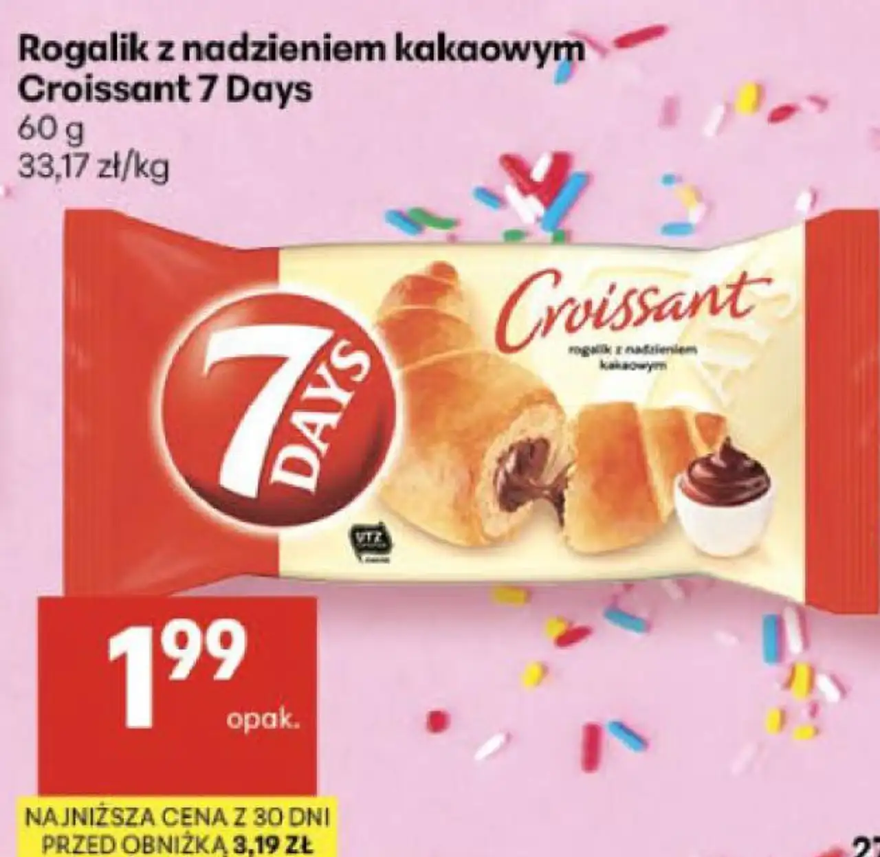 Rogalik z nadzieniem kakaowym Croissant 7 Days 60 g