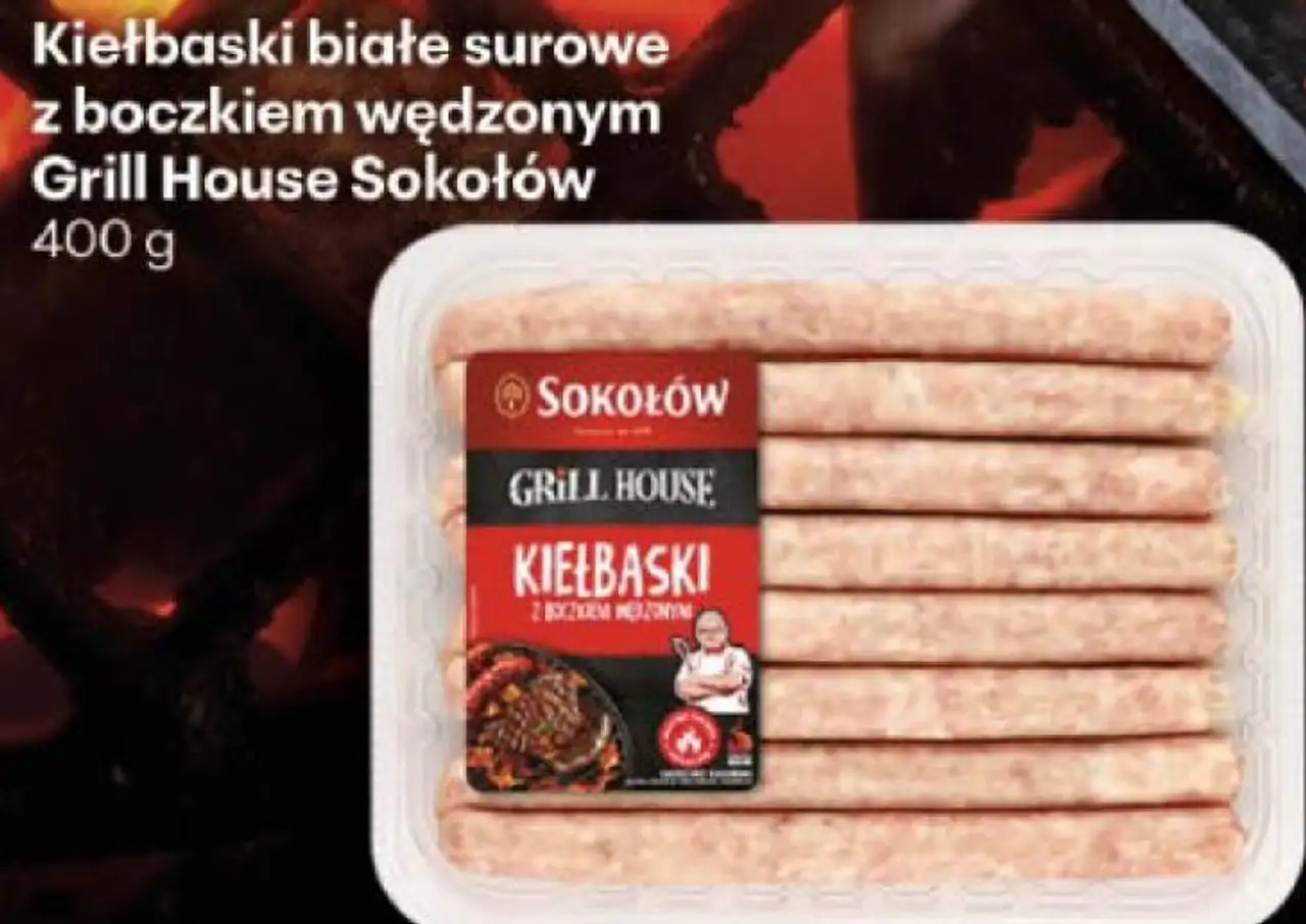 Kiełbaski białe surowe z boczkiem wędzonym Grill House Sokołów