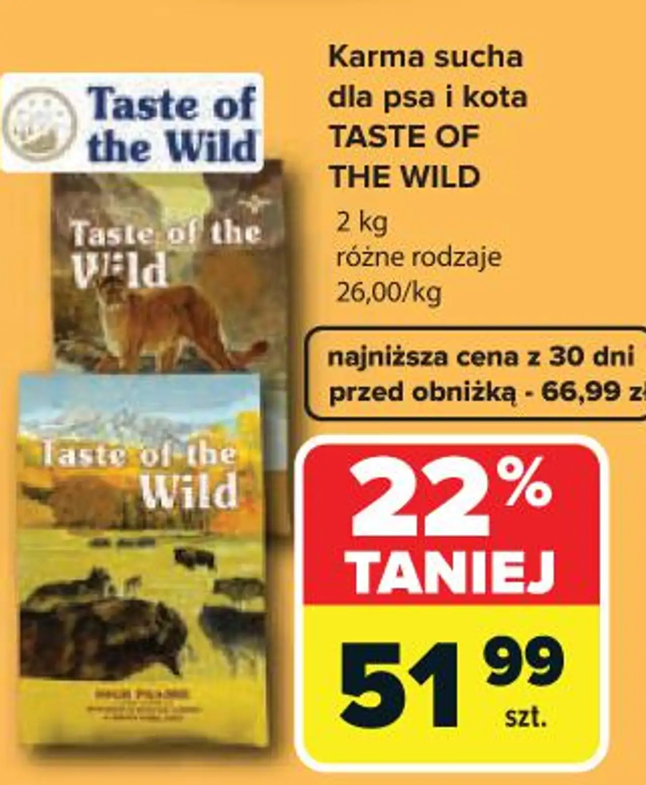 Karma sucha dla psa i kota TASTE OF THE WILD