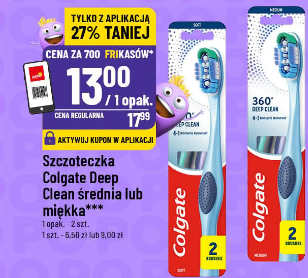 Szczoteczka Colgate Deep Clean średnia lub miękka***