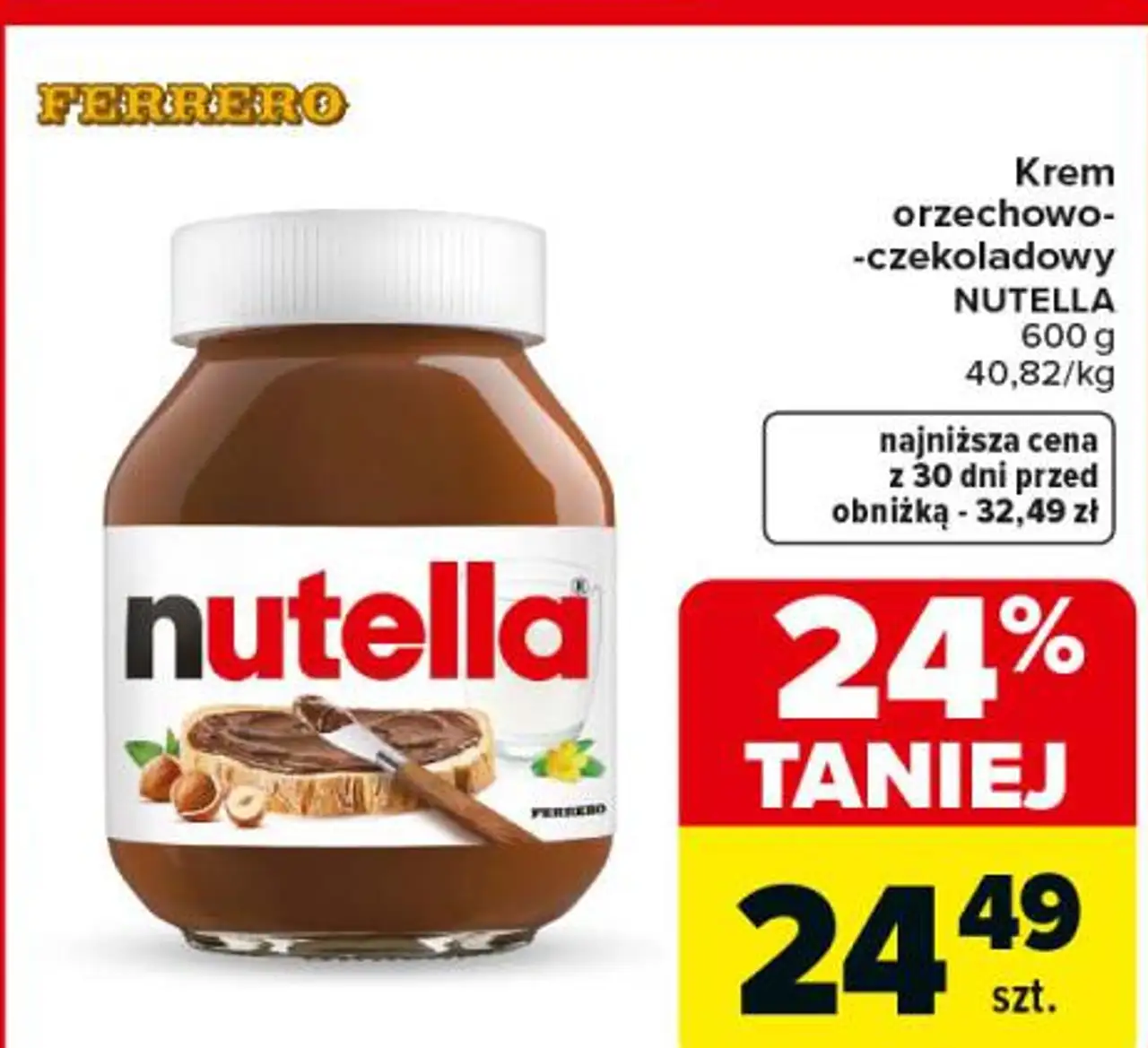 Krem orzechowo- -czekoladowy NUTELLA