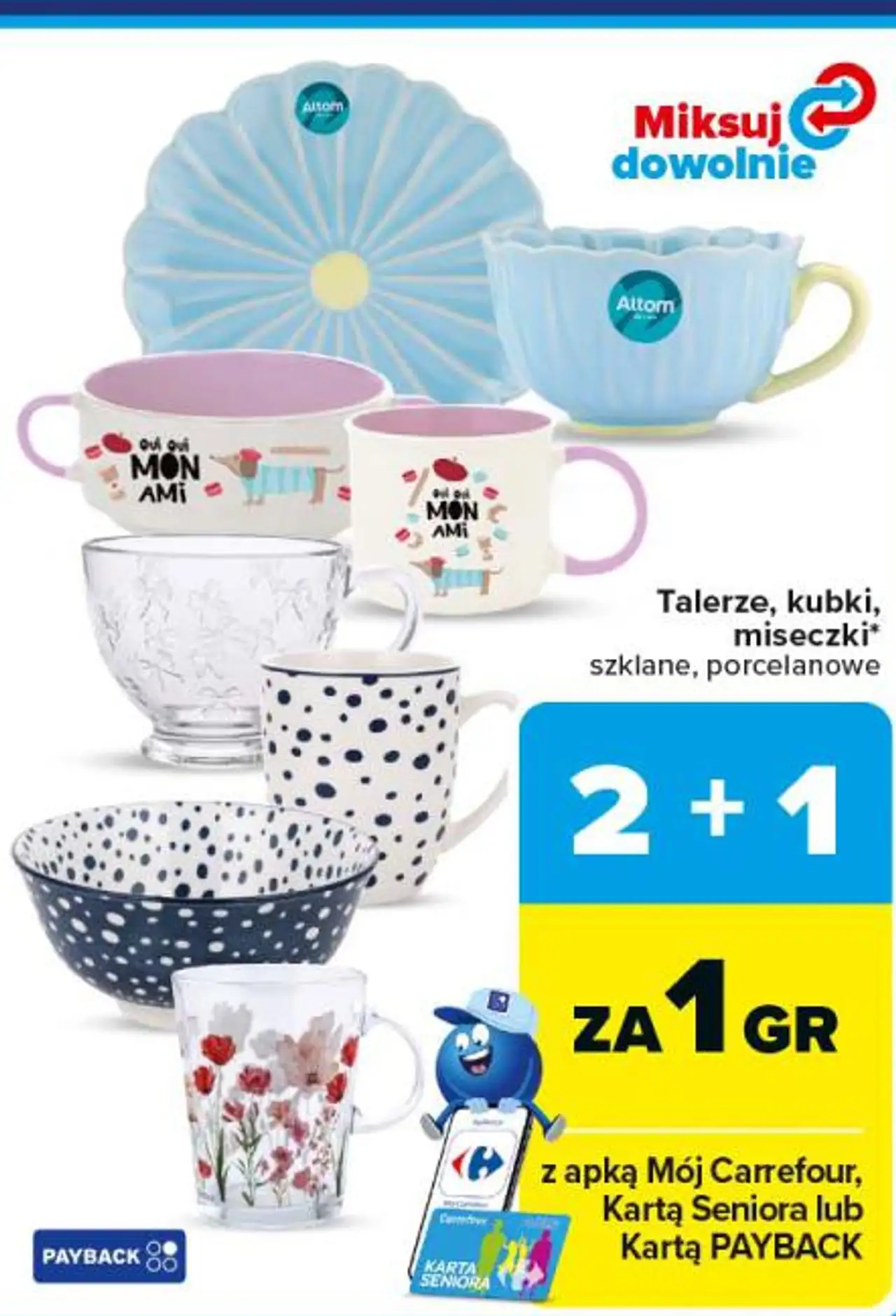 Talerze, kubki, miseczki szklane, porcelanowe