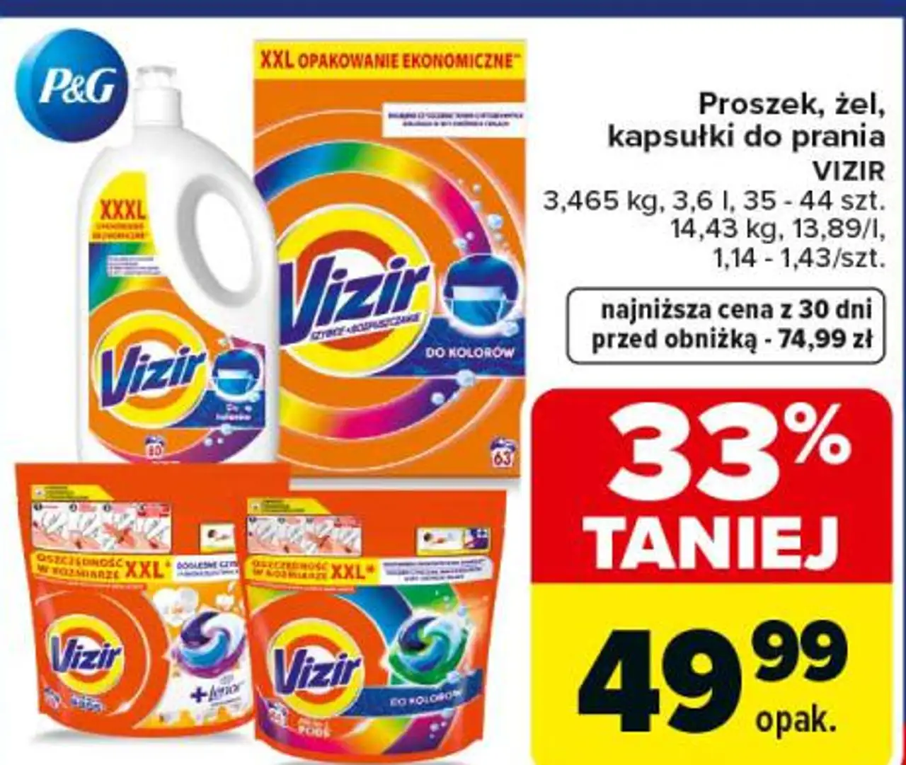 Proszek, żel, kapsułki do prania VIZIR