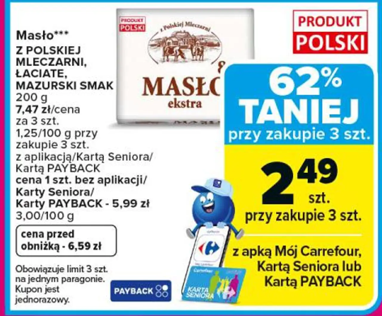 Masło Z POLSKIEJ MLECZARNI, ŁACIATE, MAZURSKI SMAK