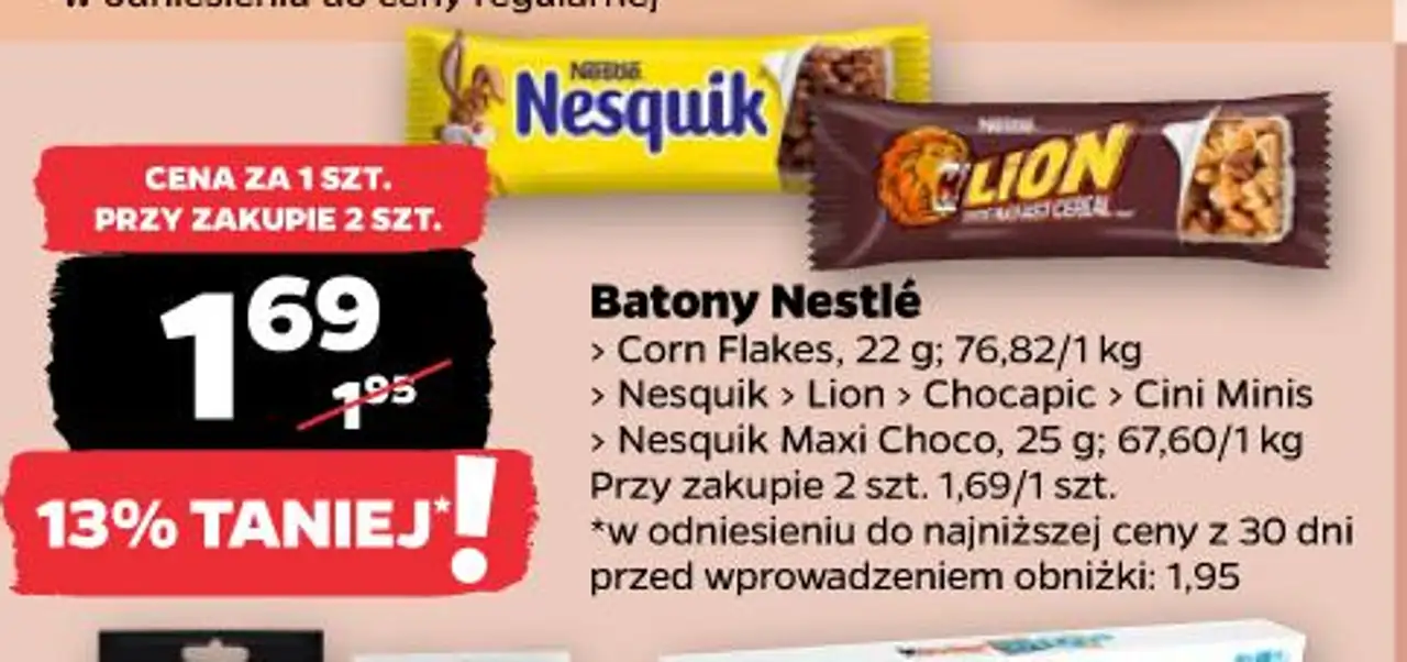 Batony Nestlé > Corn Flakes > Nesquik > Lion > Chocapic > Cini Minis > Nesquik Maxi Choco