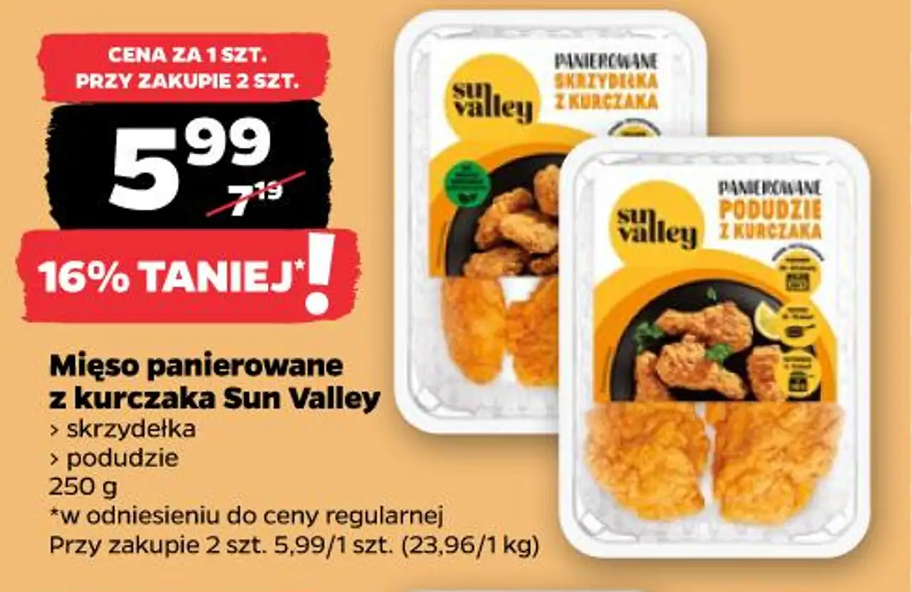 Mięso panierowane z kurczaka Sun Valley > skrzydełka > podudzie