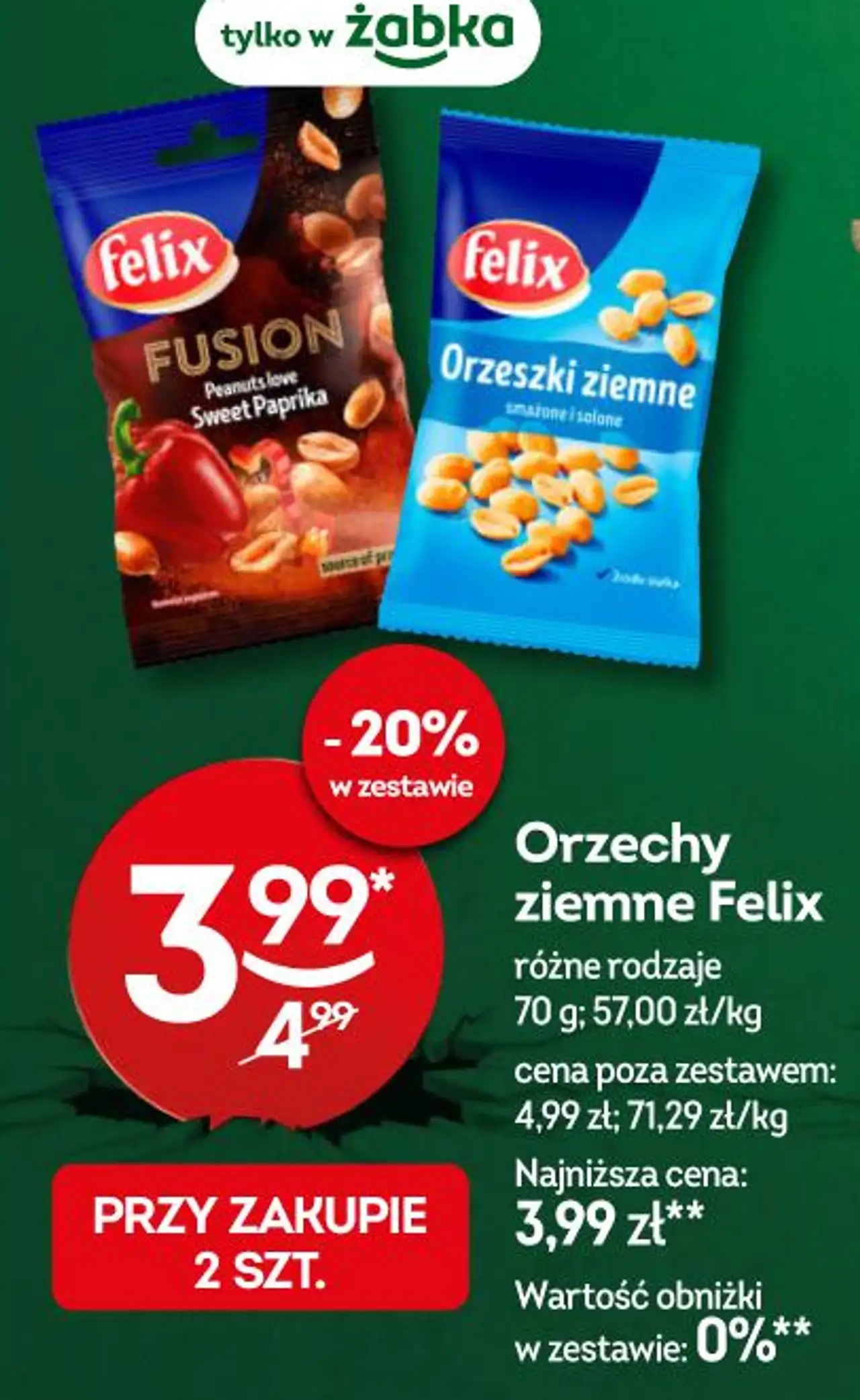 Orzechy ziemne Felix różne rodzaje 70 g