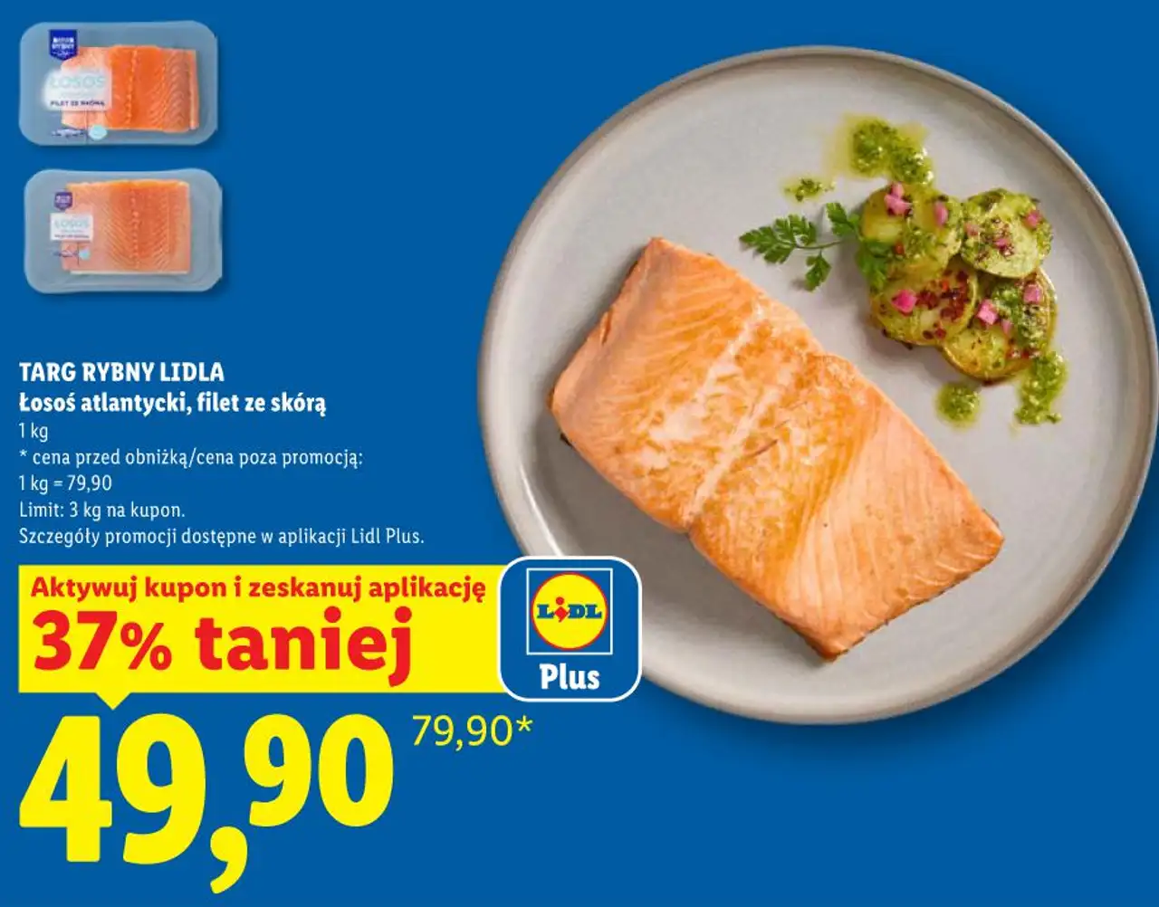 TARG RYBNY LIDLA Łosoś atlantycki, filet ze skórą