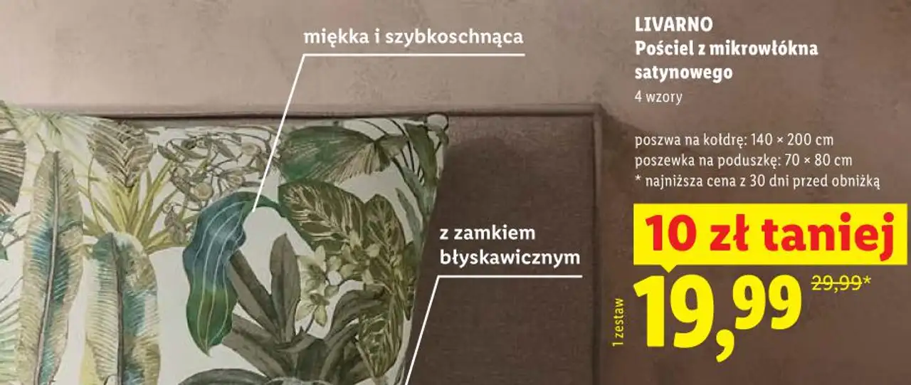 Pościel z mikrowłókna satynowego, poszwa na kołdrę: 140x200 cm, poszewka na poduszkę: 70x80 cm