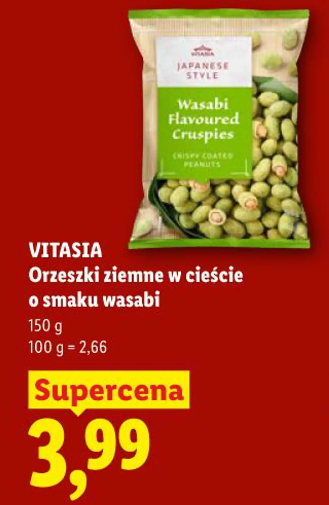VITASIA Orzeszki ziemne w cieście o smaku wasabi
