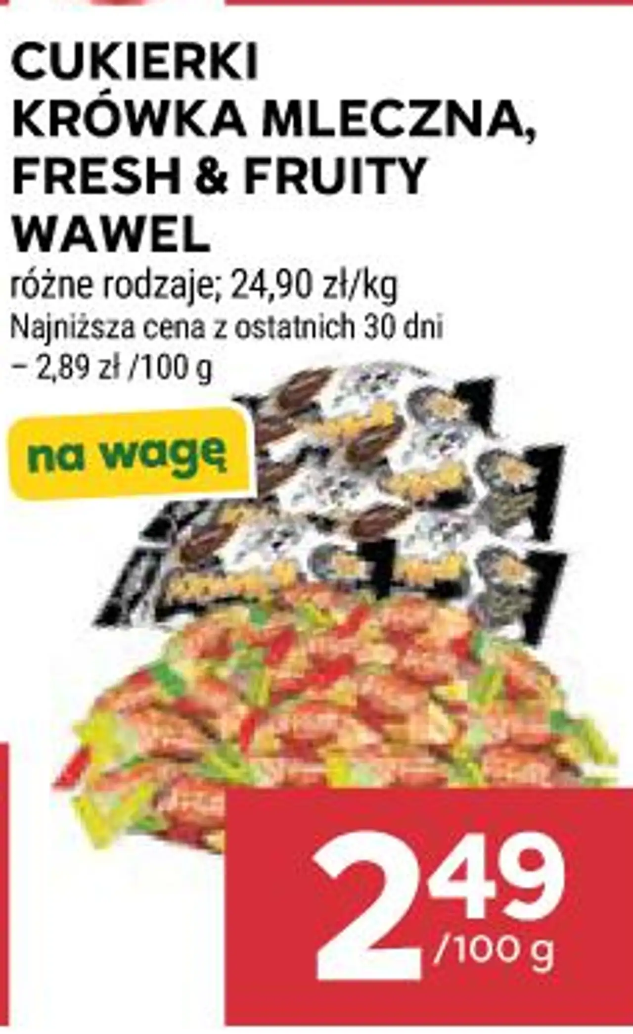 CUKIERKI KRÓWKA MLECZNA, FRESH & FRUITY WAWEL