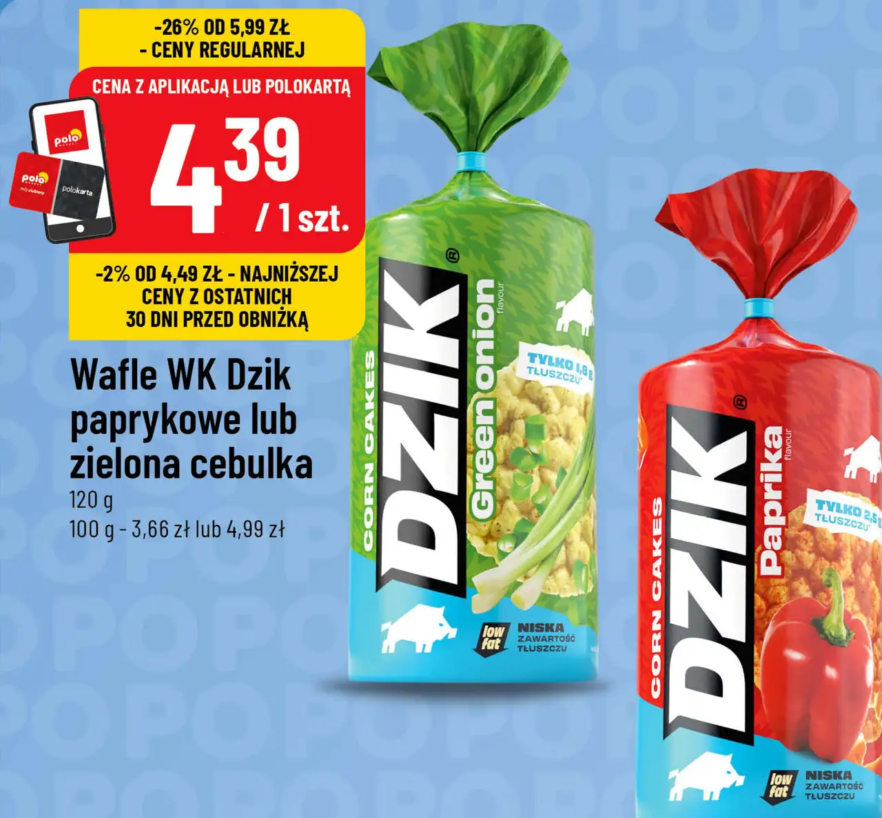 Wafle WK Dzik paprykowe lub zielona cebulka