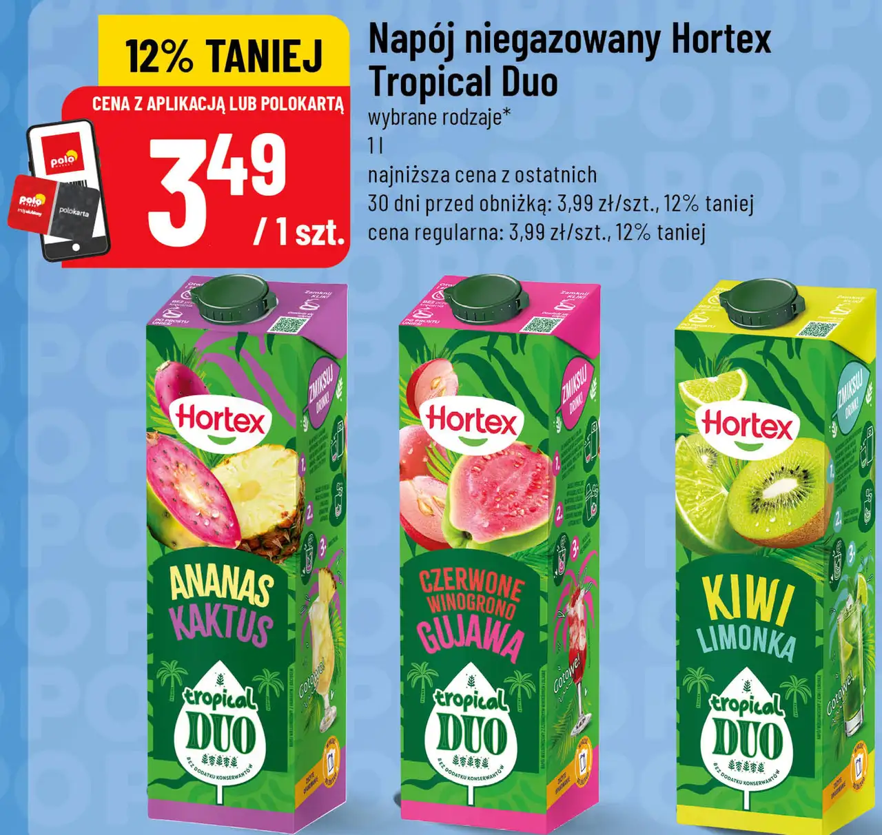 Napój niegazowany Hortex Tropical Duo wybrane rodzaje