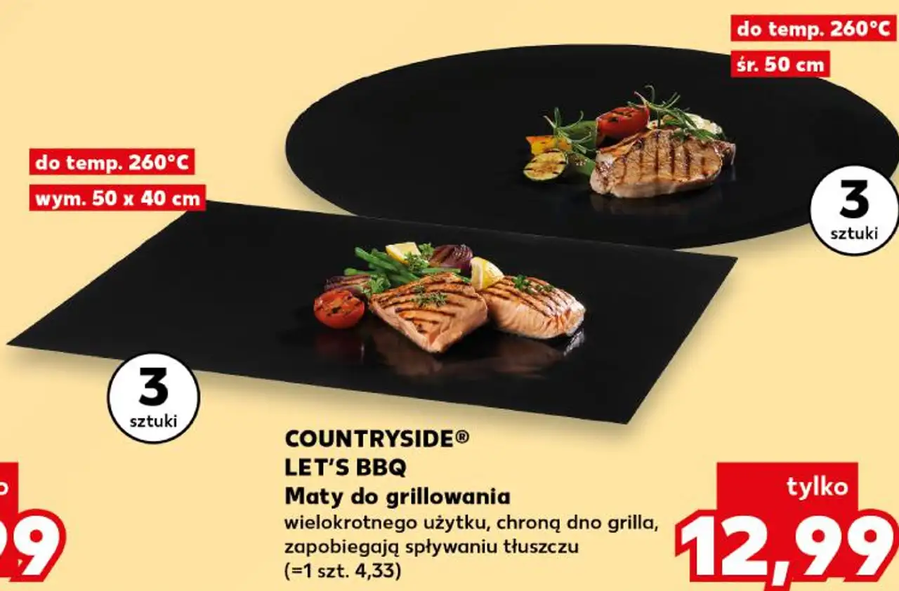 COUNTRYSIDE LET'S BBQ Maty do grillowania 3 sztuki