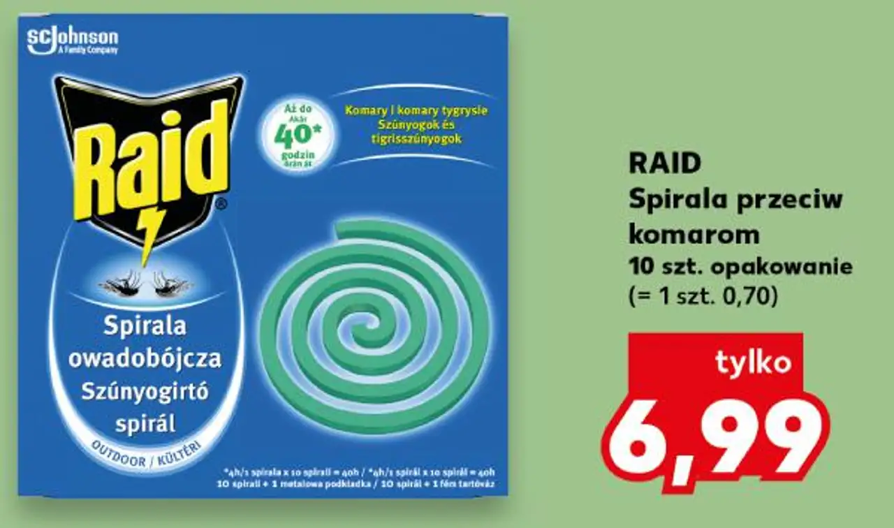 RAID Spirala przeciw komarom 10 szt. opakowanie