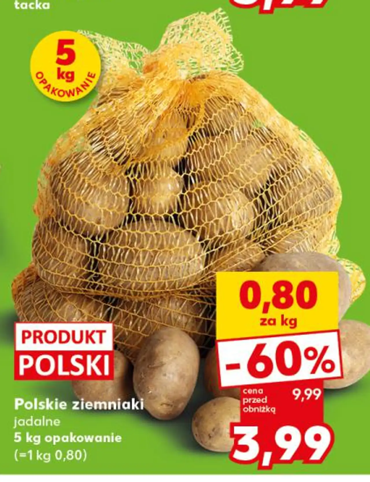 Polskie ziemniaki jadalne 5 kg opakowanie (=1 kg 0,80)