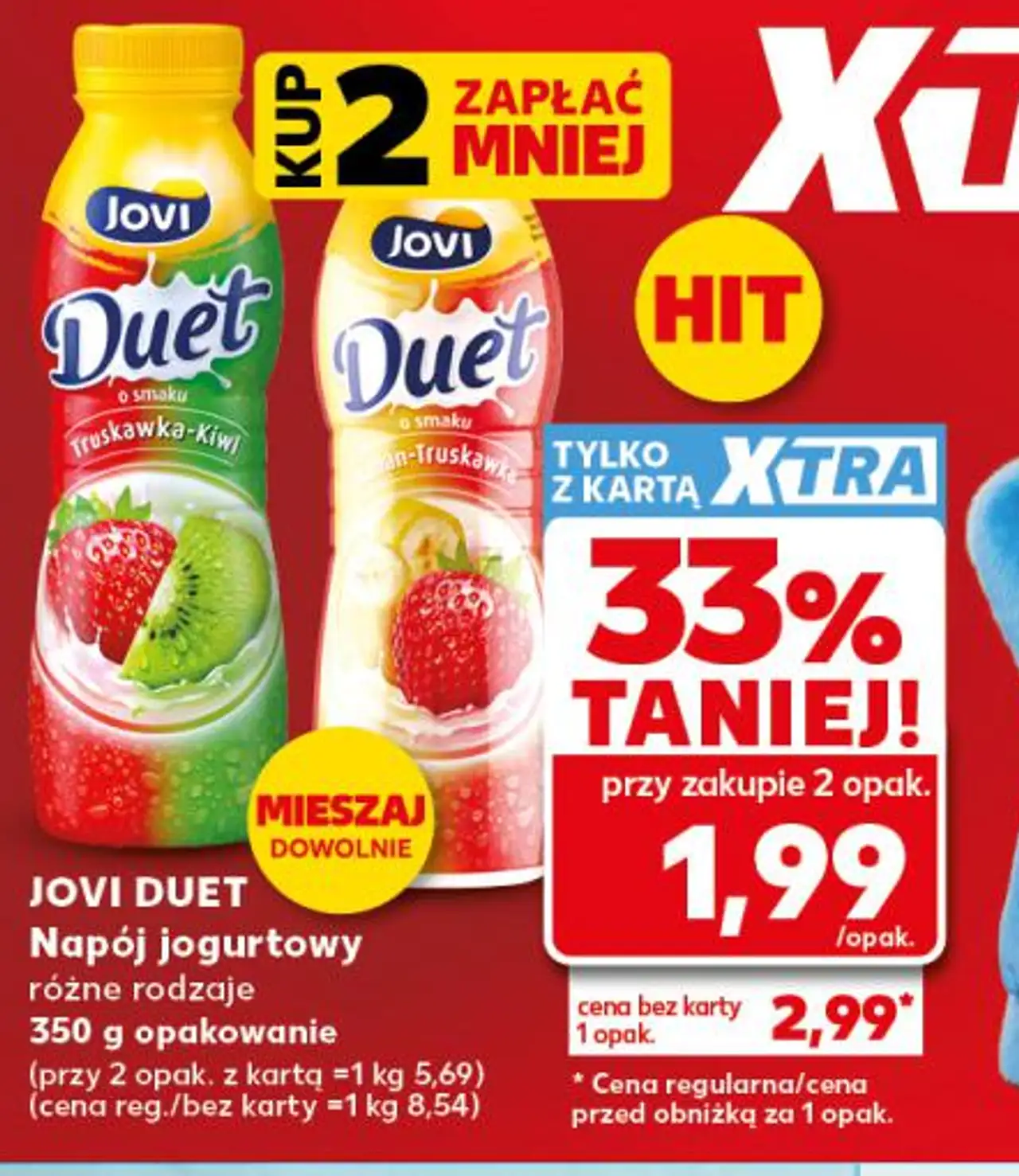 JOVI DUET Napój jogurtowy różne rodzaje 350 g opakowanie