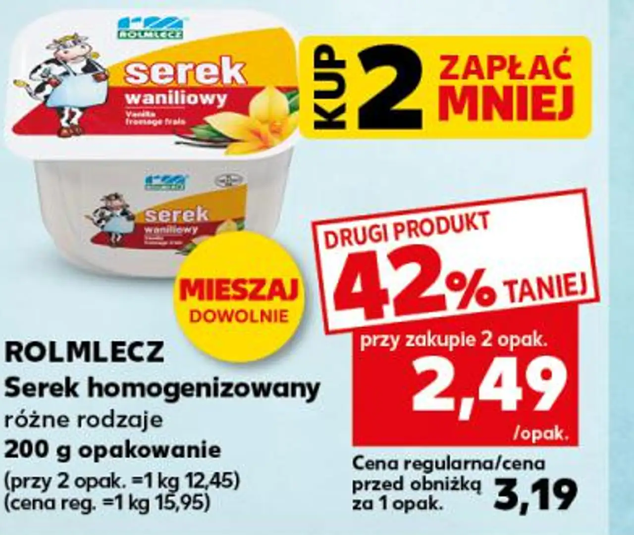 ROLMLECZ Serek homogenizowany różne rodzaje 200 g opakowanie