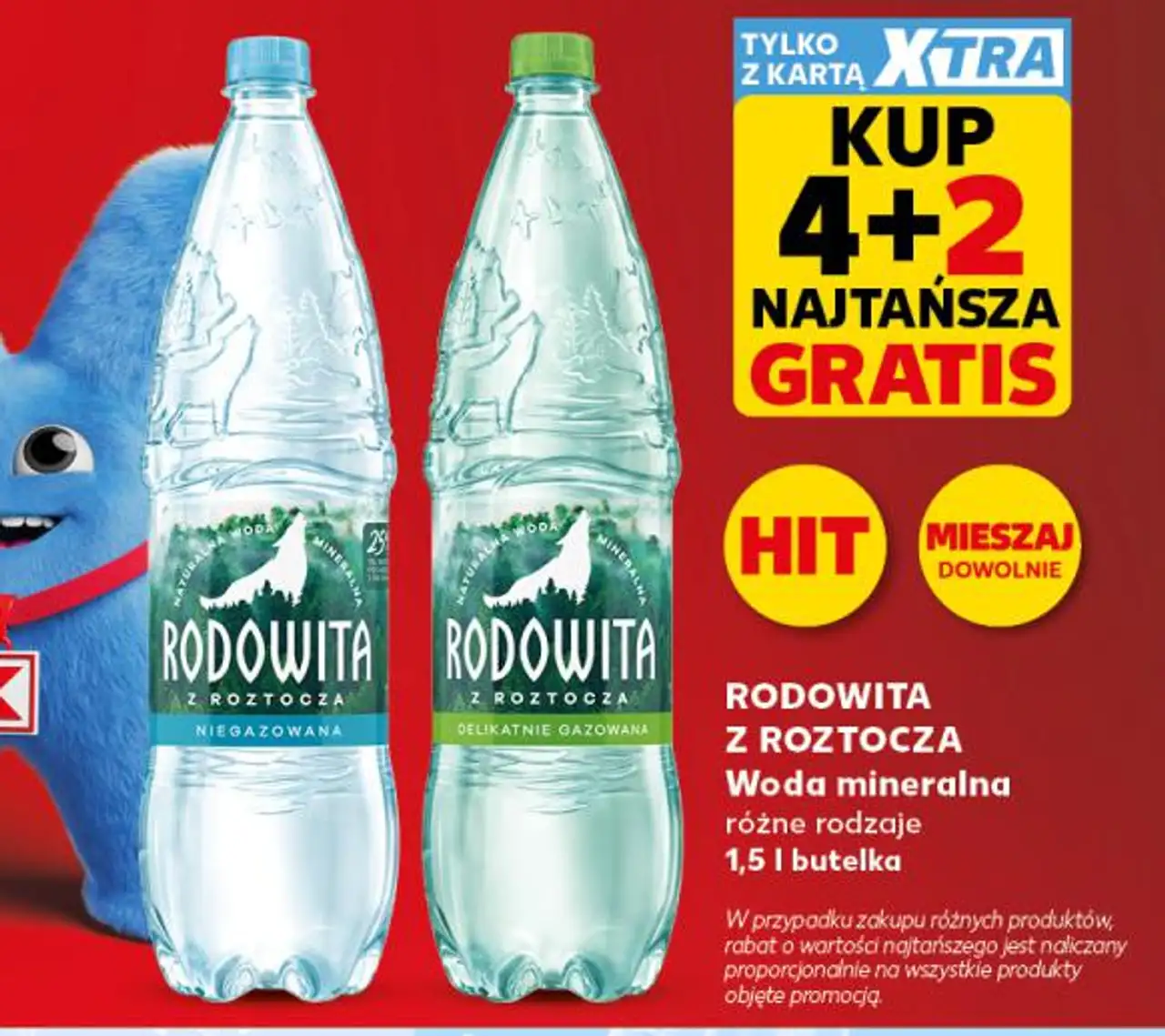 RODOWITA Z ROZTOCZA Woda mineralna różne rodzaje 1,5 l butelka