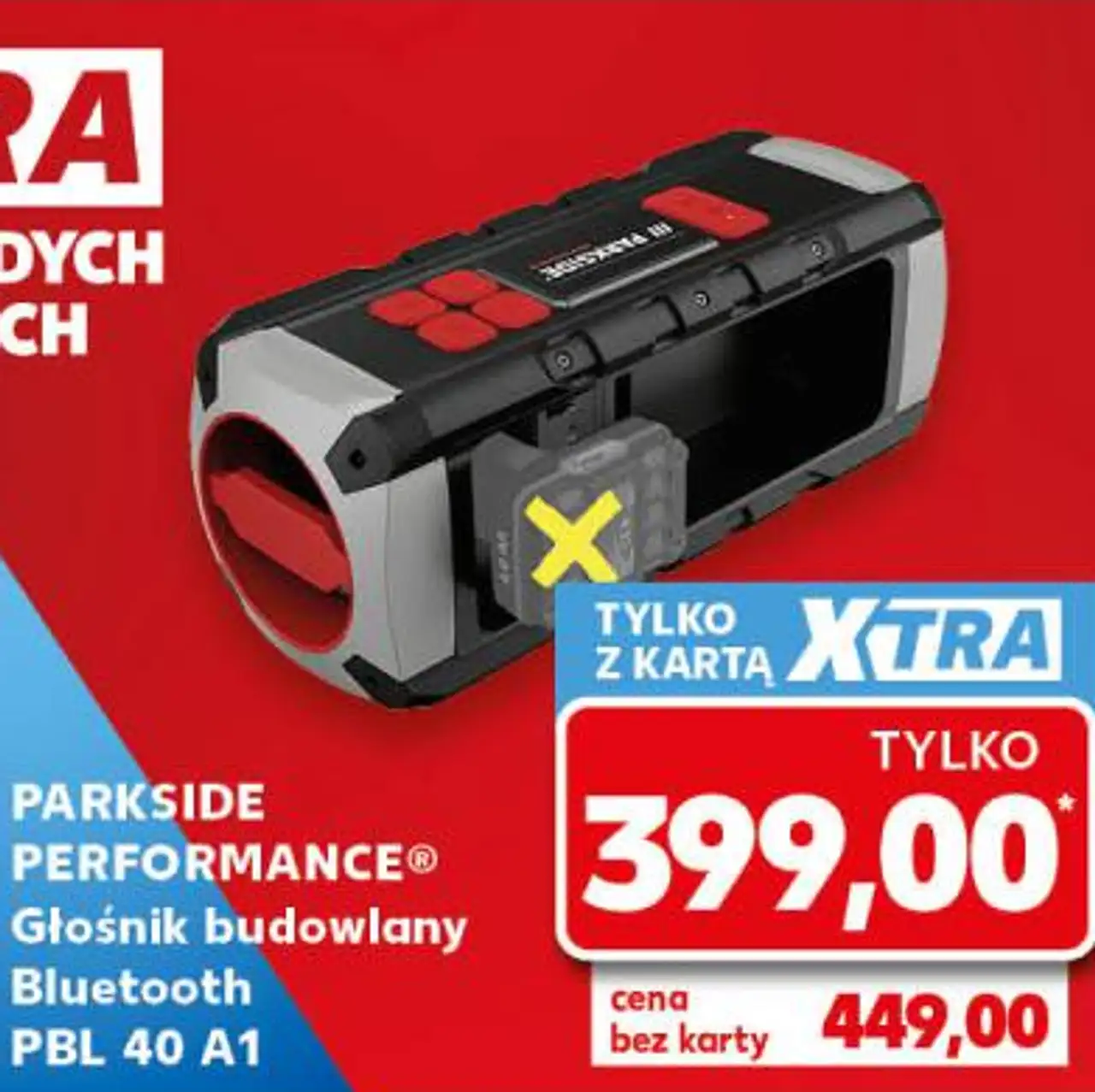 Głośnik budowlany Bluetooth PBL 40 A1