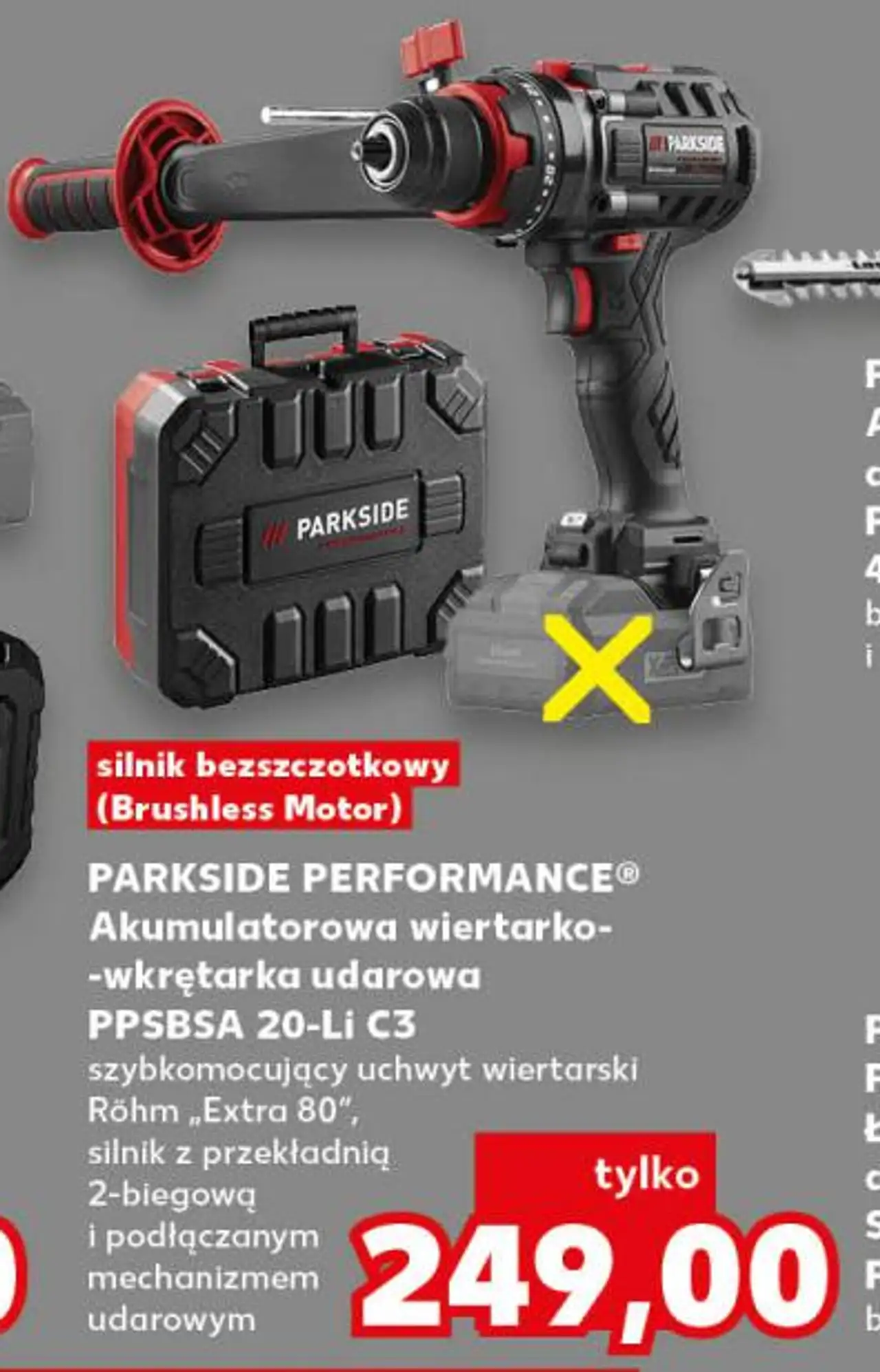 Akumulatorowa wiertarko-wkrętarka udarowa PPSBSA 20-Li C3 PARKSIDE PERFORMANCE®