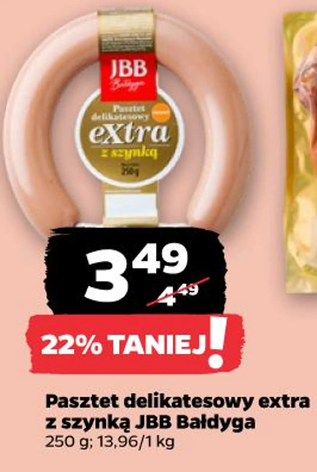 Pasztet delikatesowy extra z szynką JBB Bałdyga 250 g