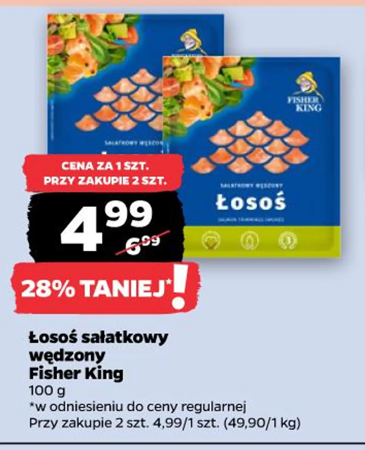 Łosoś sałatkowy wędzony Fisher King 100 g