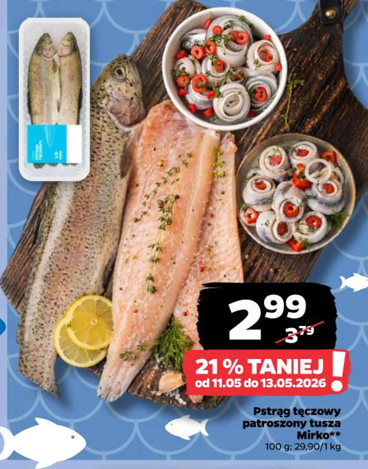 Pstrąg tęczowy patroszony tusza Mirko**