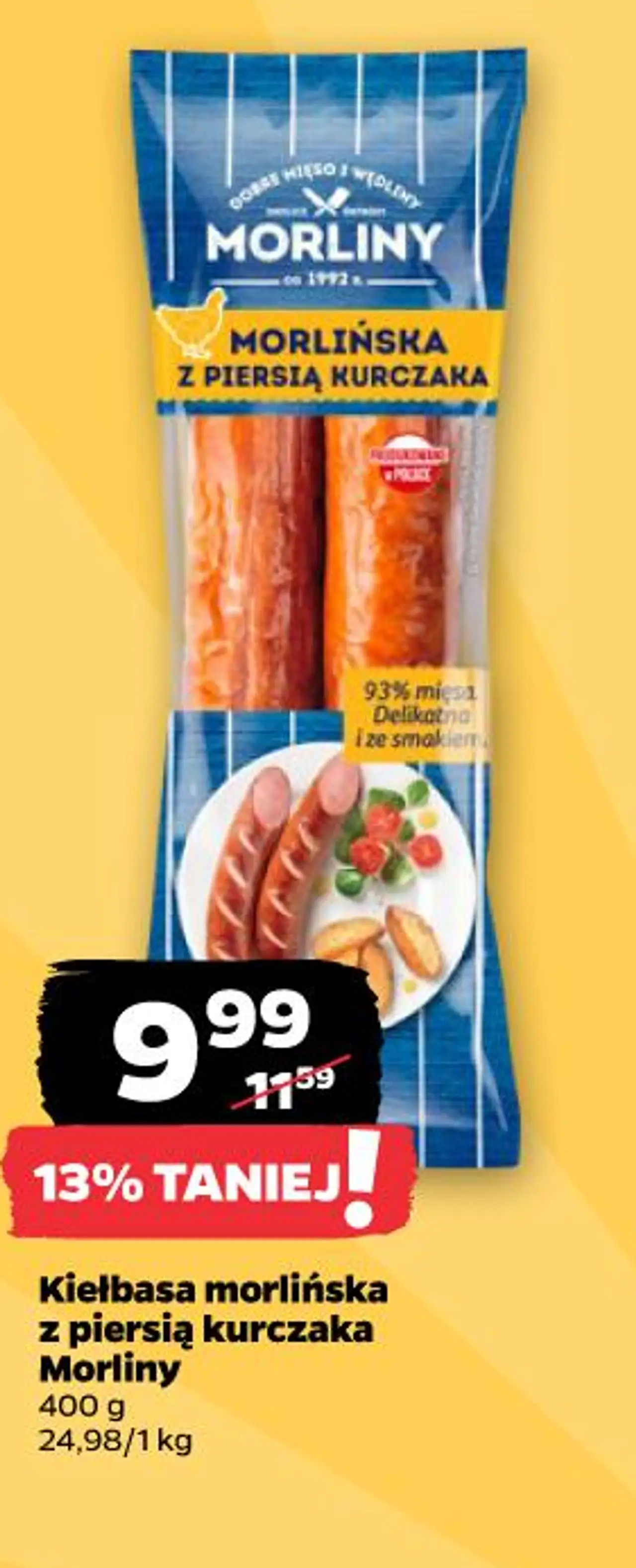 Kiełbasa morlińska z piersią kurczaka Morliny