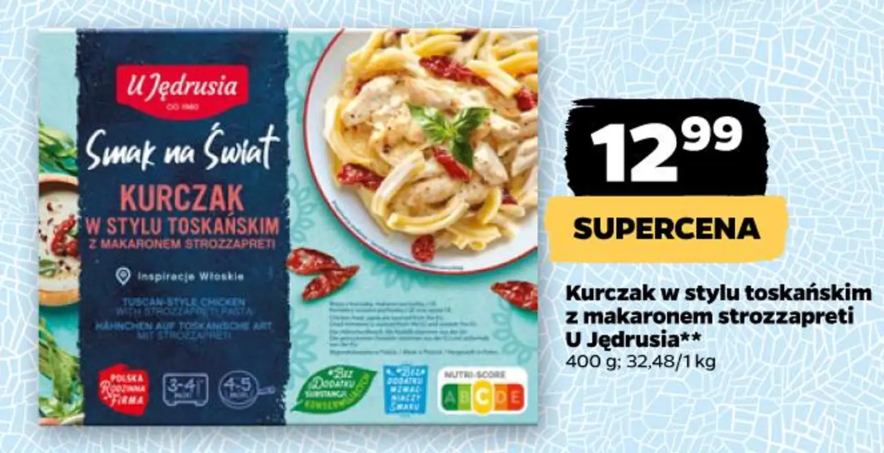 Kurczak w stylu toskańskim z makaronem strozzapreti U Jędrusia