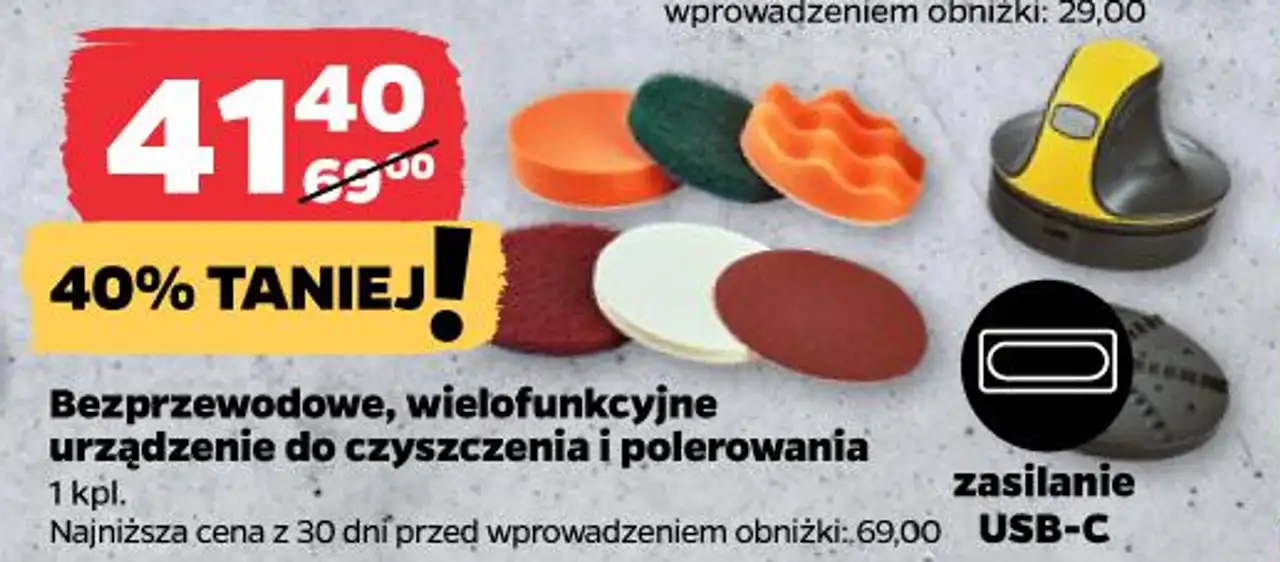 Bezprzewodowe, wielofunkcyjne urządzenie do czyszczenia i polerowania 1 kpl.