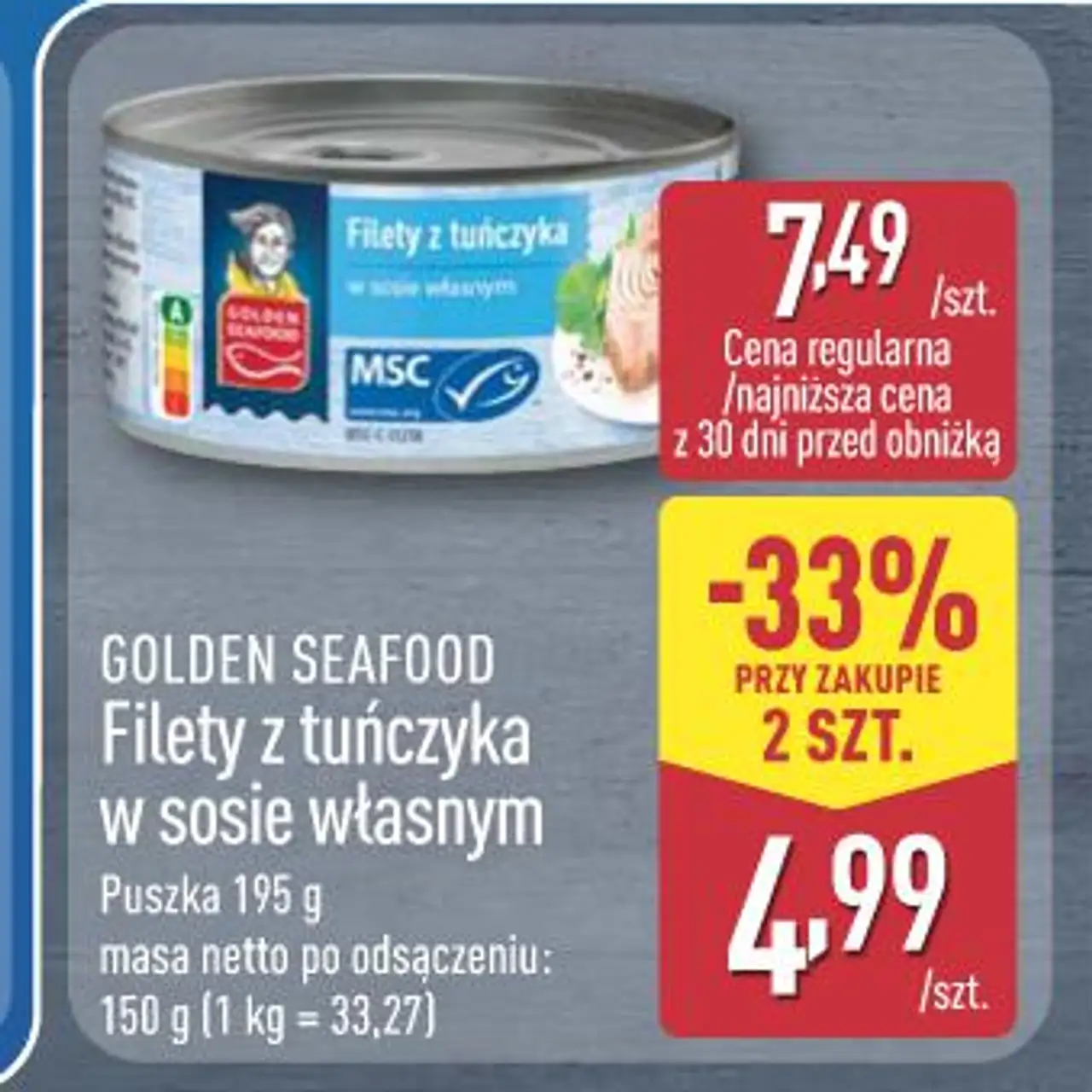 GOLDEN SEAFOOD Filety z tuńczyka w sosie własnym