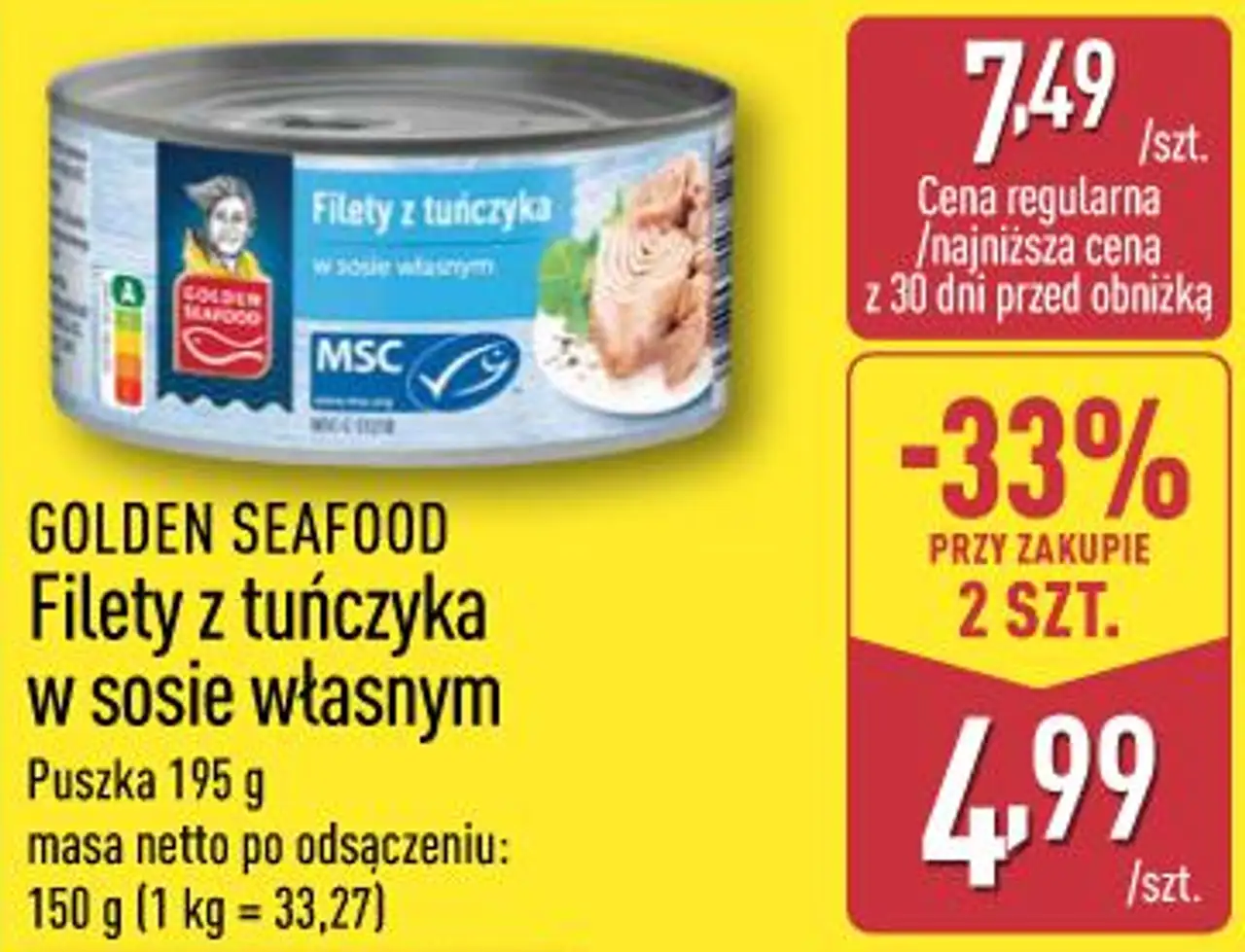 GOLDEN SEAFOOD Filety z tuńczyka w sosie własnym
