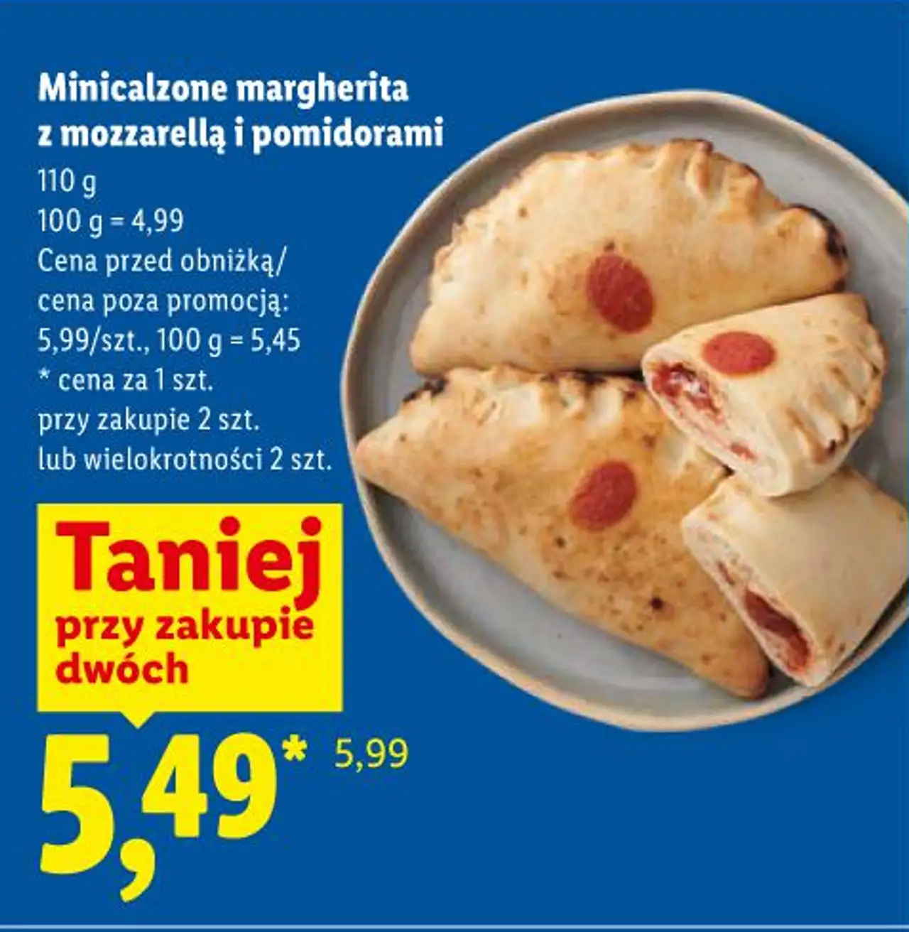 Minicalzone margherita z mozzarellą i pomidorami
