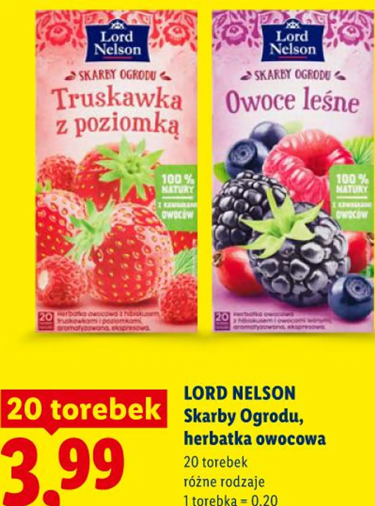 Lord Nelson Skarby Ogrodu, herbatka owocowa 20 torebek różne rodzaje