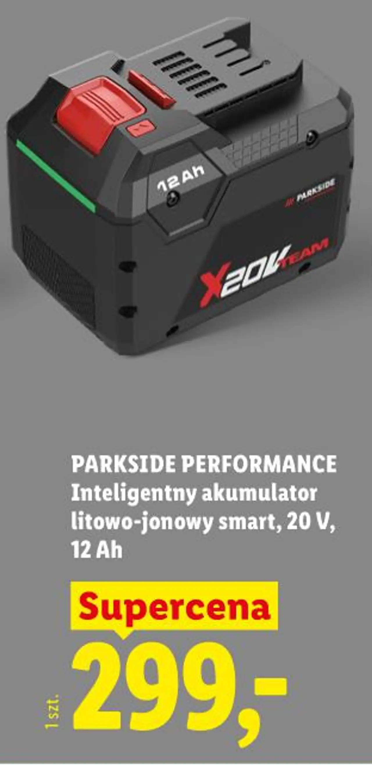 PARKSIDE PERFORMANCE Inteligentny akumulator litowo-jonowy smart, 20 V, 12 Ah