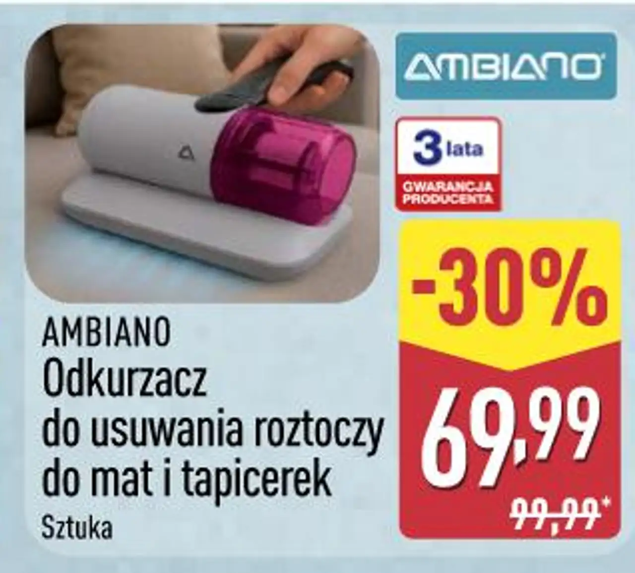Odkurzacz do usuwania roztoczy do mat i tapicerek