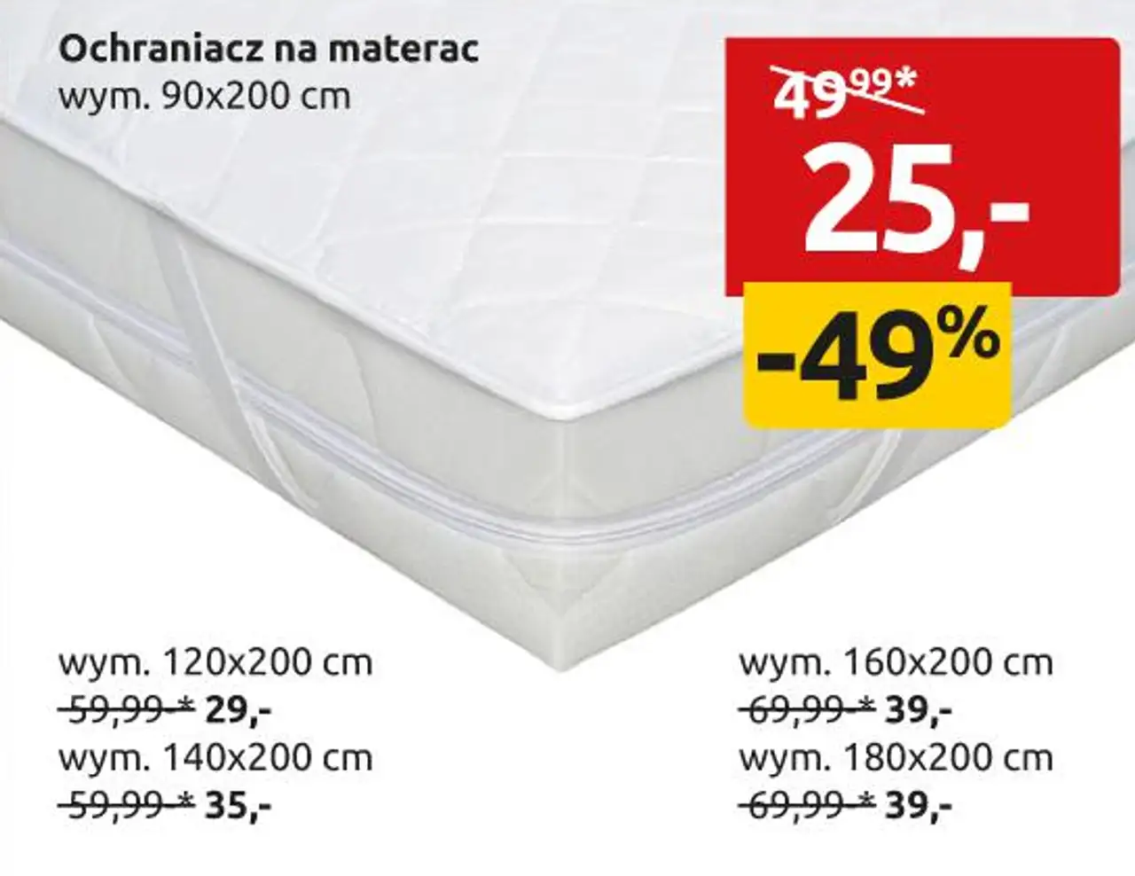 Ochraniacz na materac 90x200