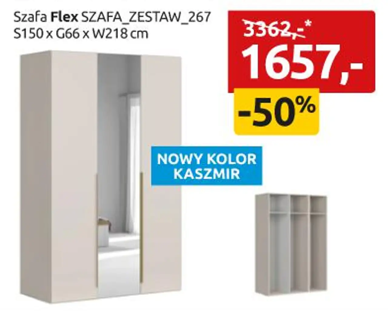 Szafa Flex SZAFA_ZESTAW_267 NOWY KOLOR KASZMIR