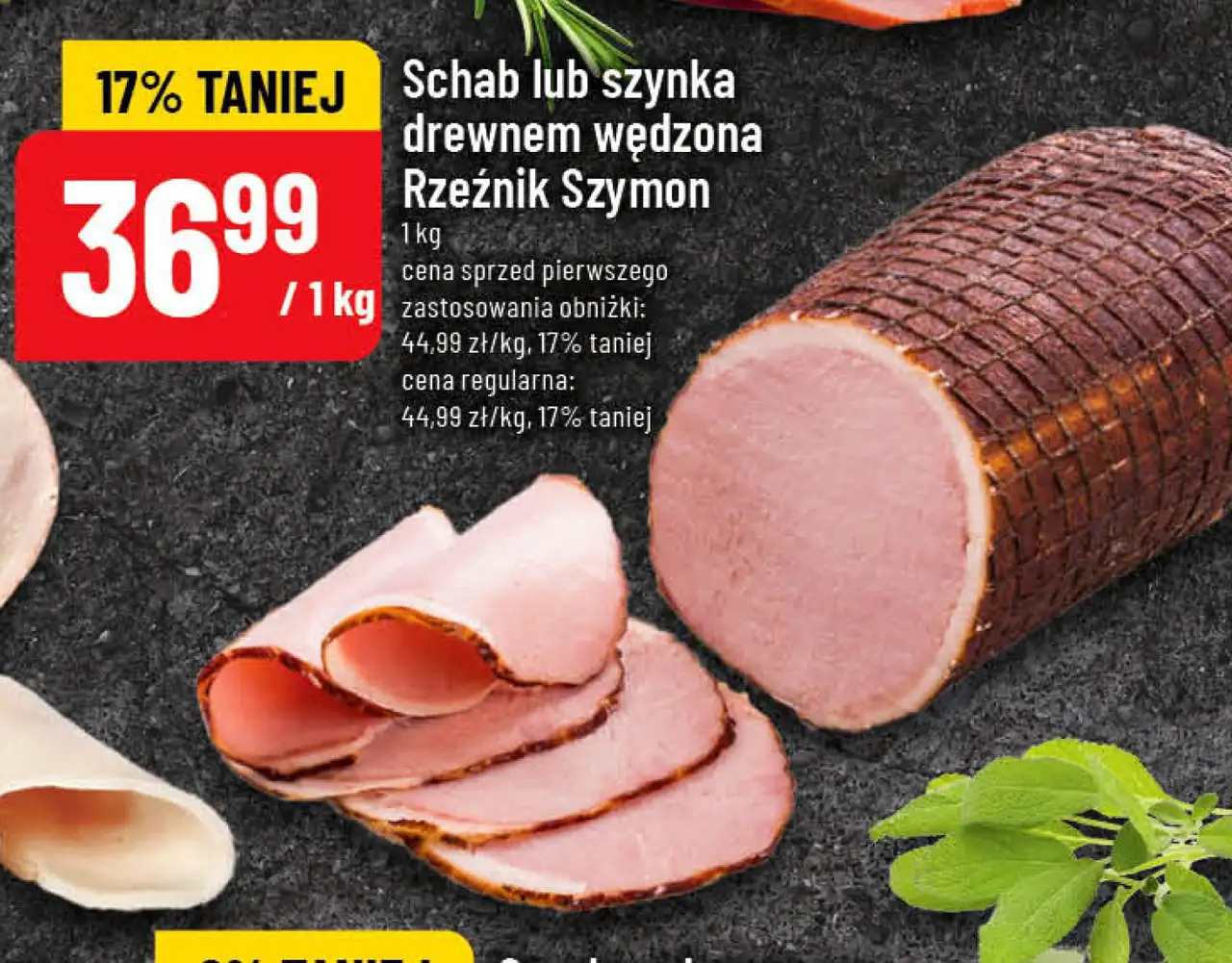 Schab lub szynka drewnem wędzona Rzeźnik Szymon