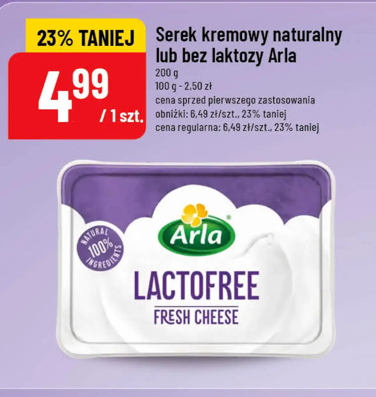 Serek kremowy naturalny lub bez laktozy Arla 200 g