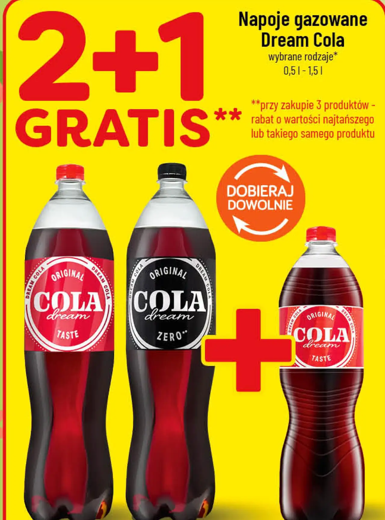 Napoje gazowane Dream Cola wybrane rodzaje* 0,5 l - 1,5 l