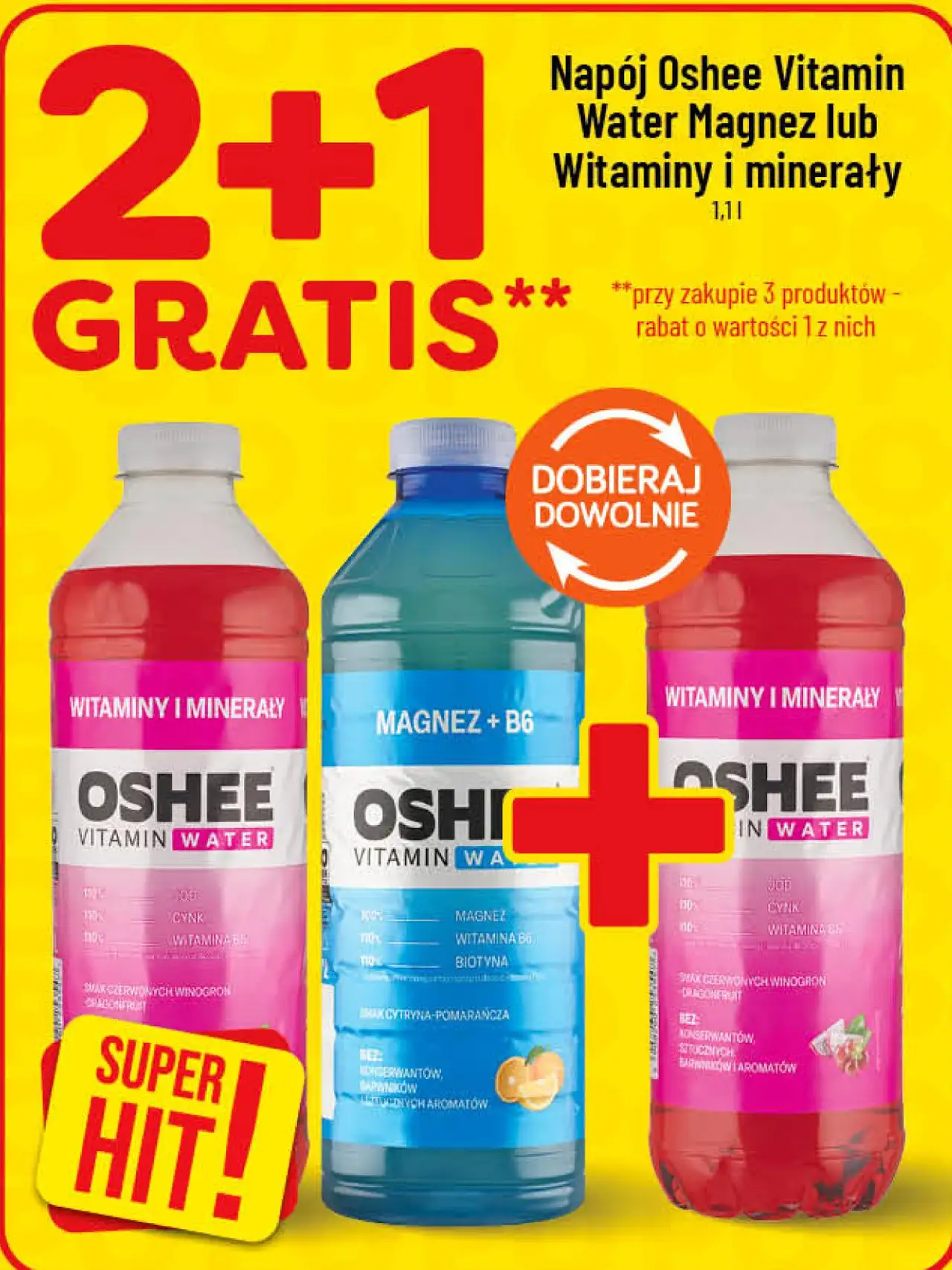 Napój Oshee Vitamin Water Magnez lub Witaminy i minerały