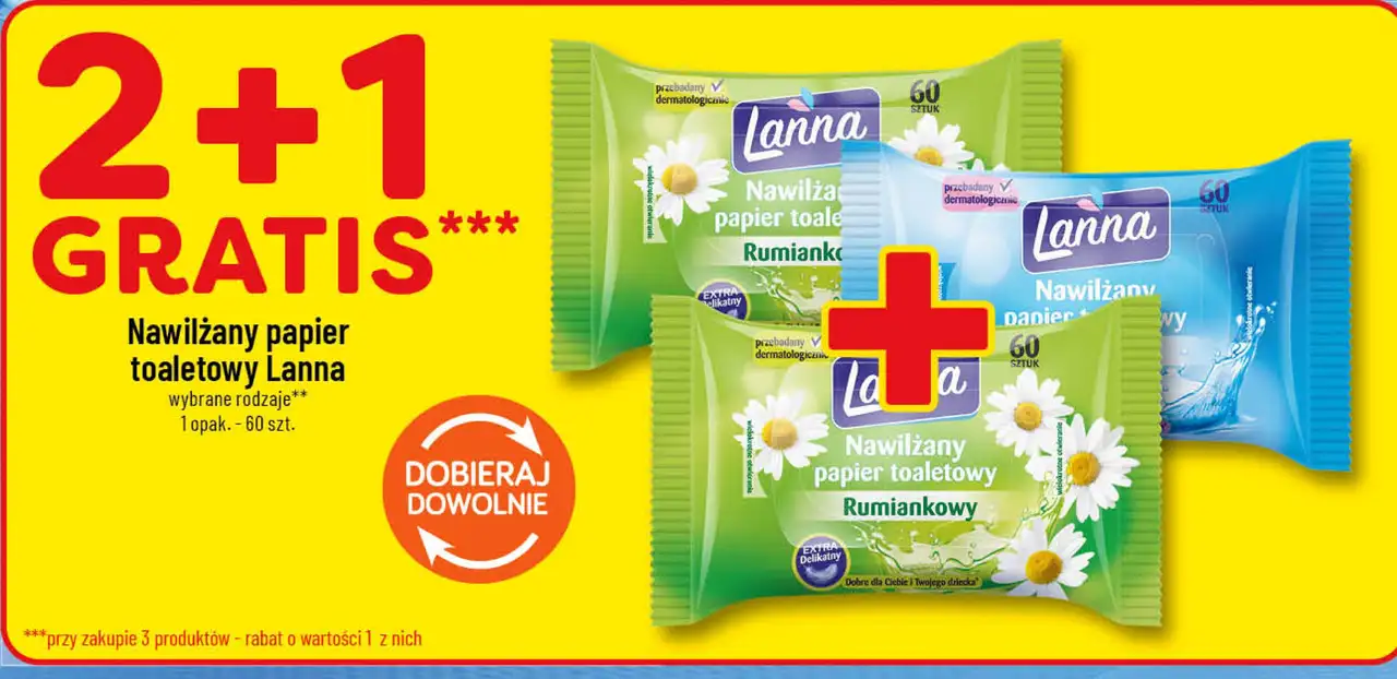 Nawilżany papier toaletowy Lanna